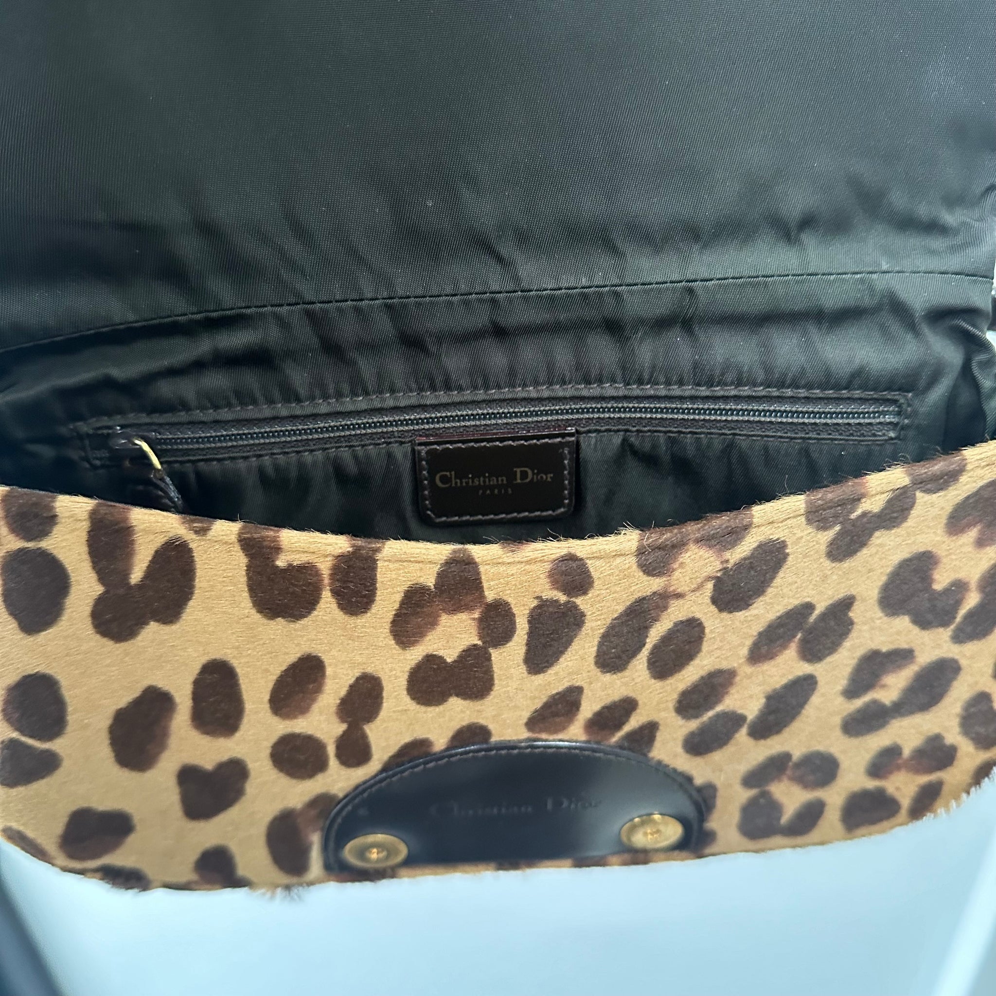 Dior Vintage Leopard Print Pony Hair Malice Bag (2000)