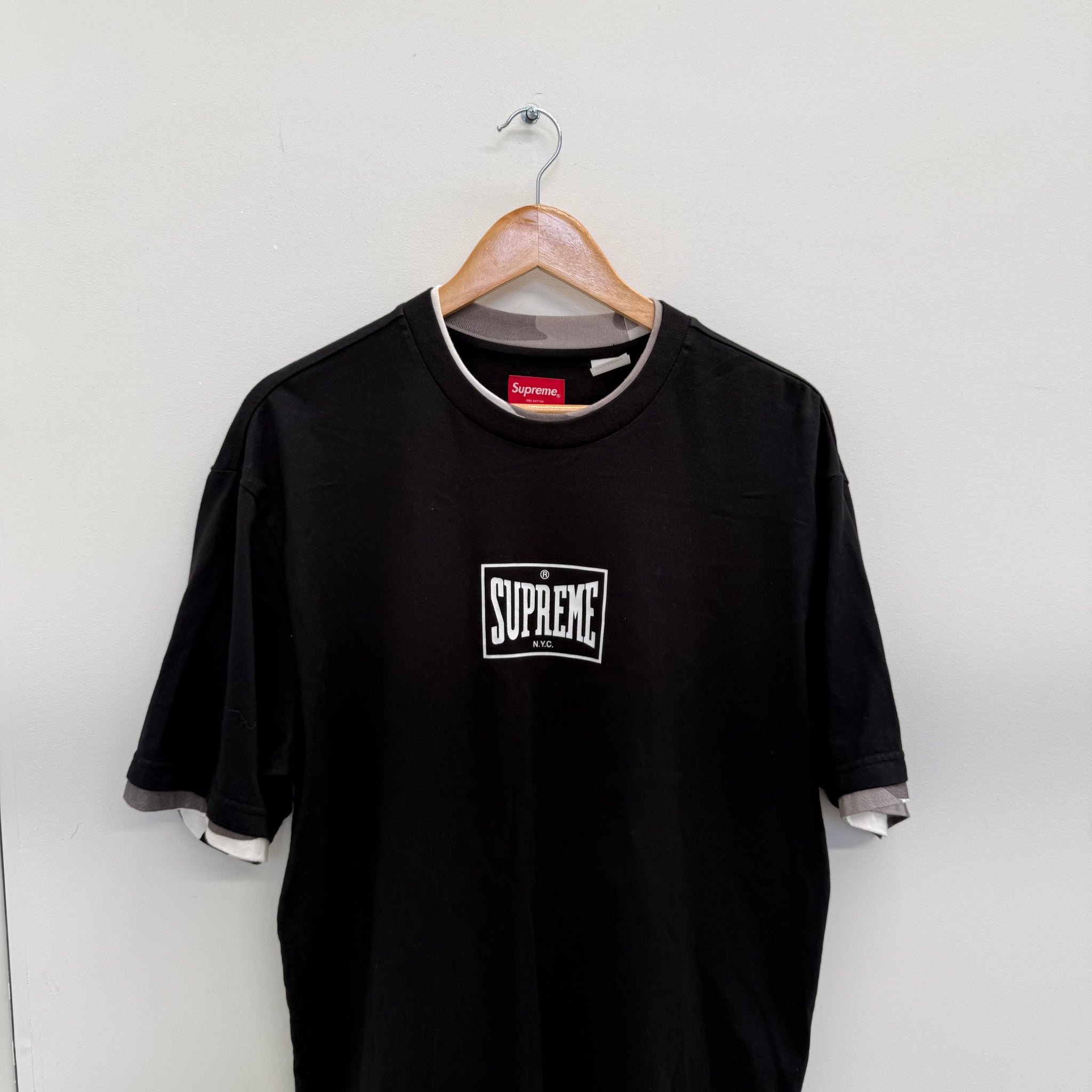 Supreme Warm Up Camo Layered T Shirt Black (Size S)