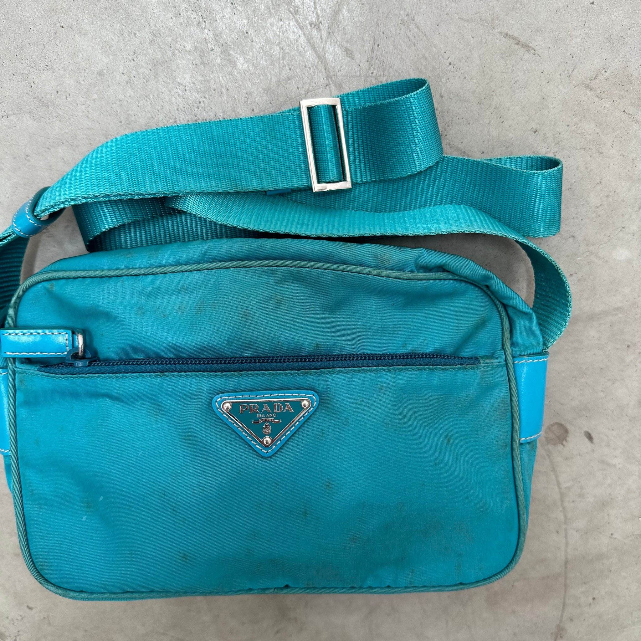 Prada Blue Messenger / Crossbody Bag