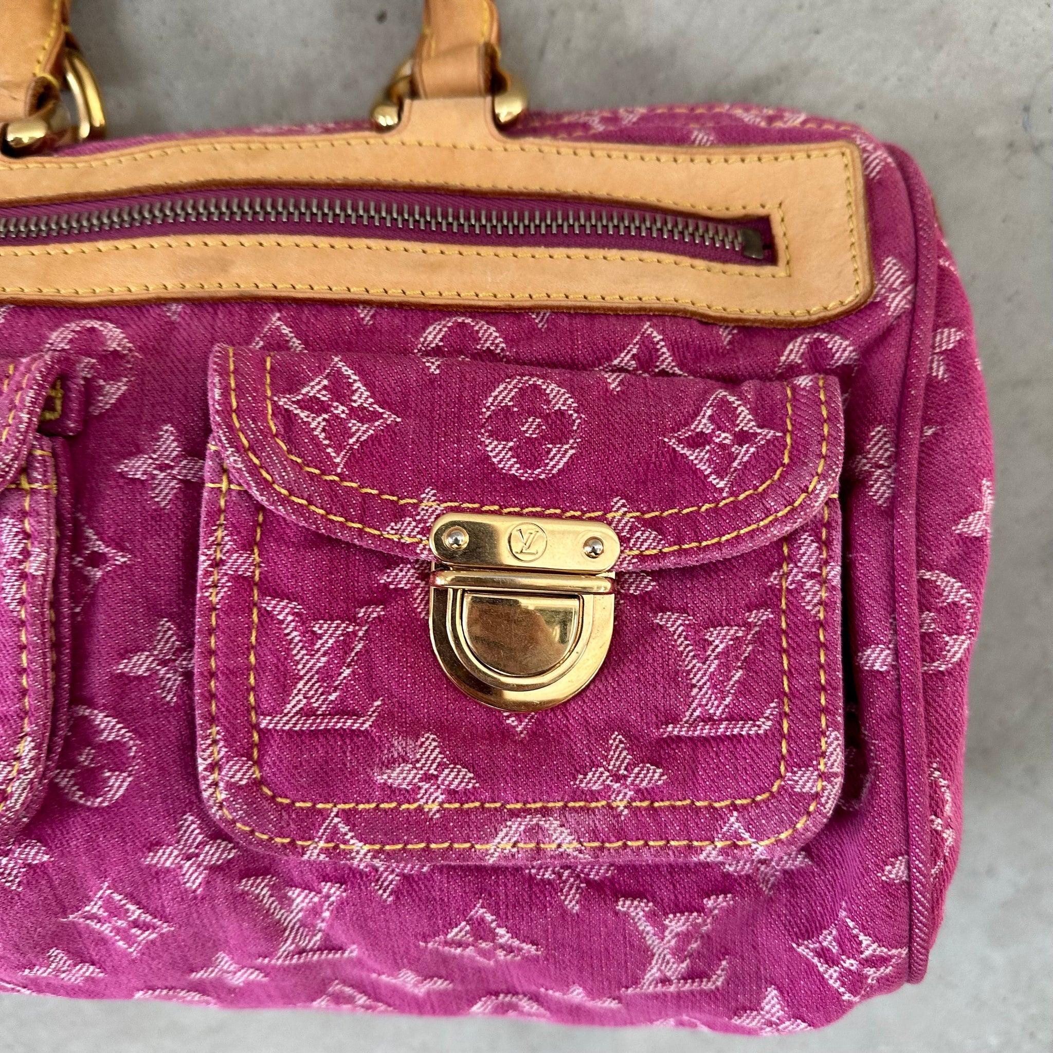 Louis Vuitton Pink Denim Monogram Denim Neo Speedy Bag