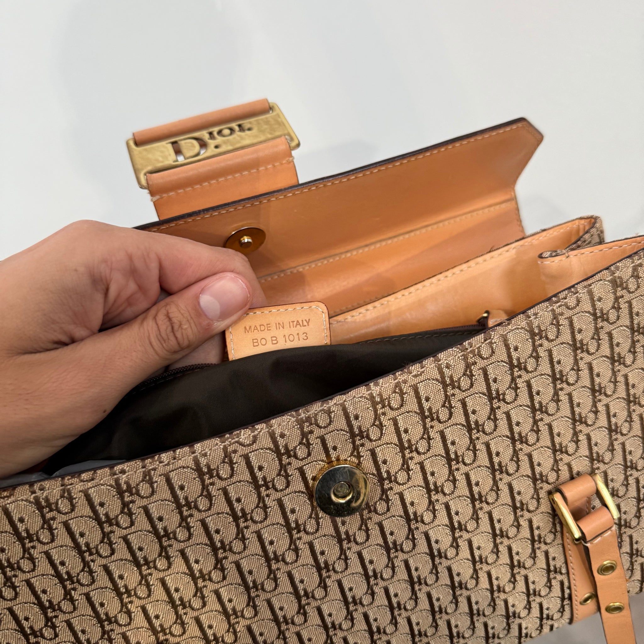 Christian Dior Logo Print Columbus Bag