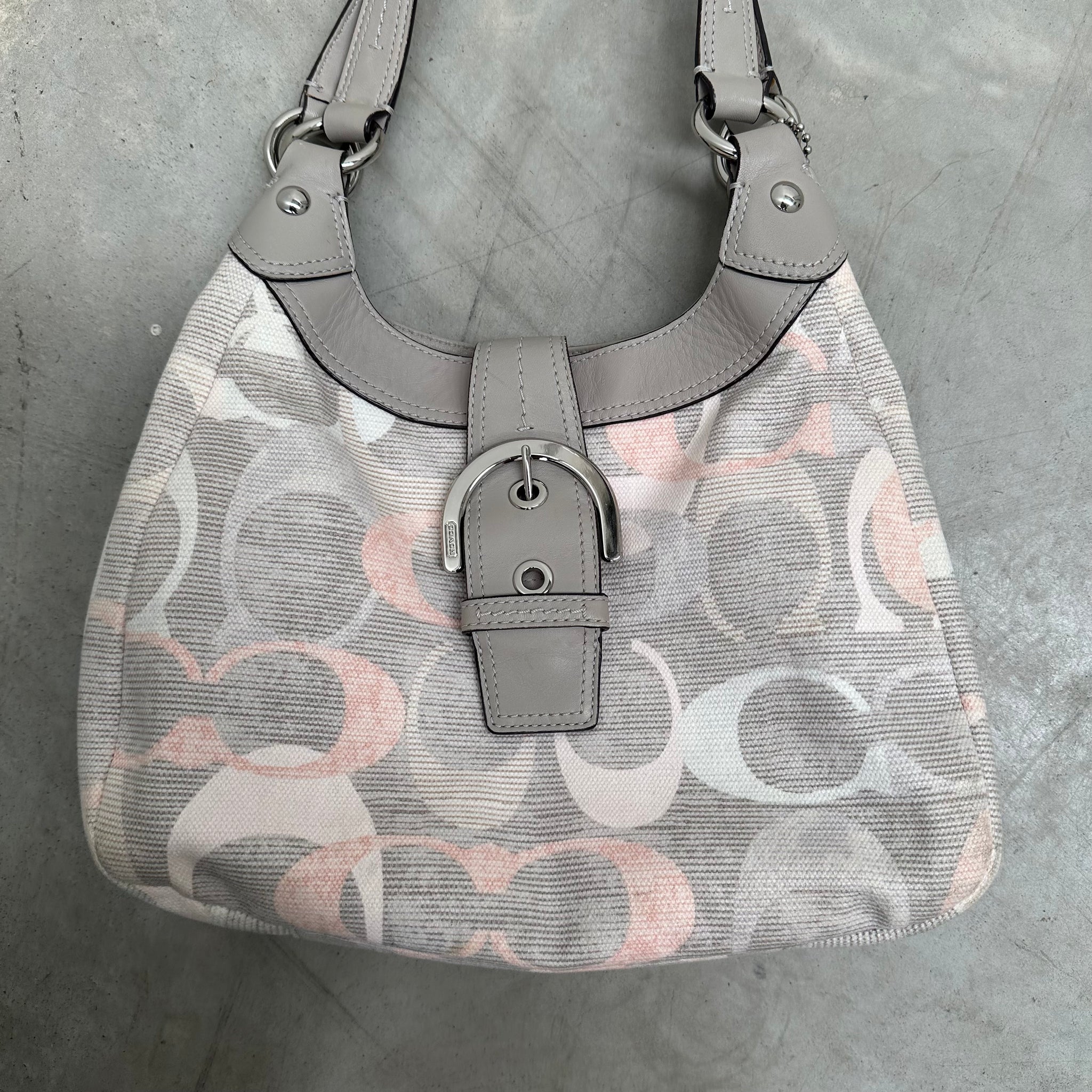 Coach Tri Colour Logo Print Double Strap Shoulder Bag