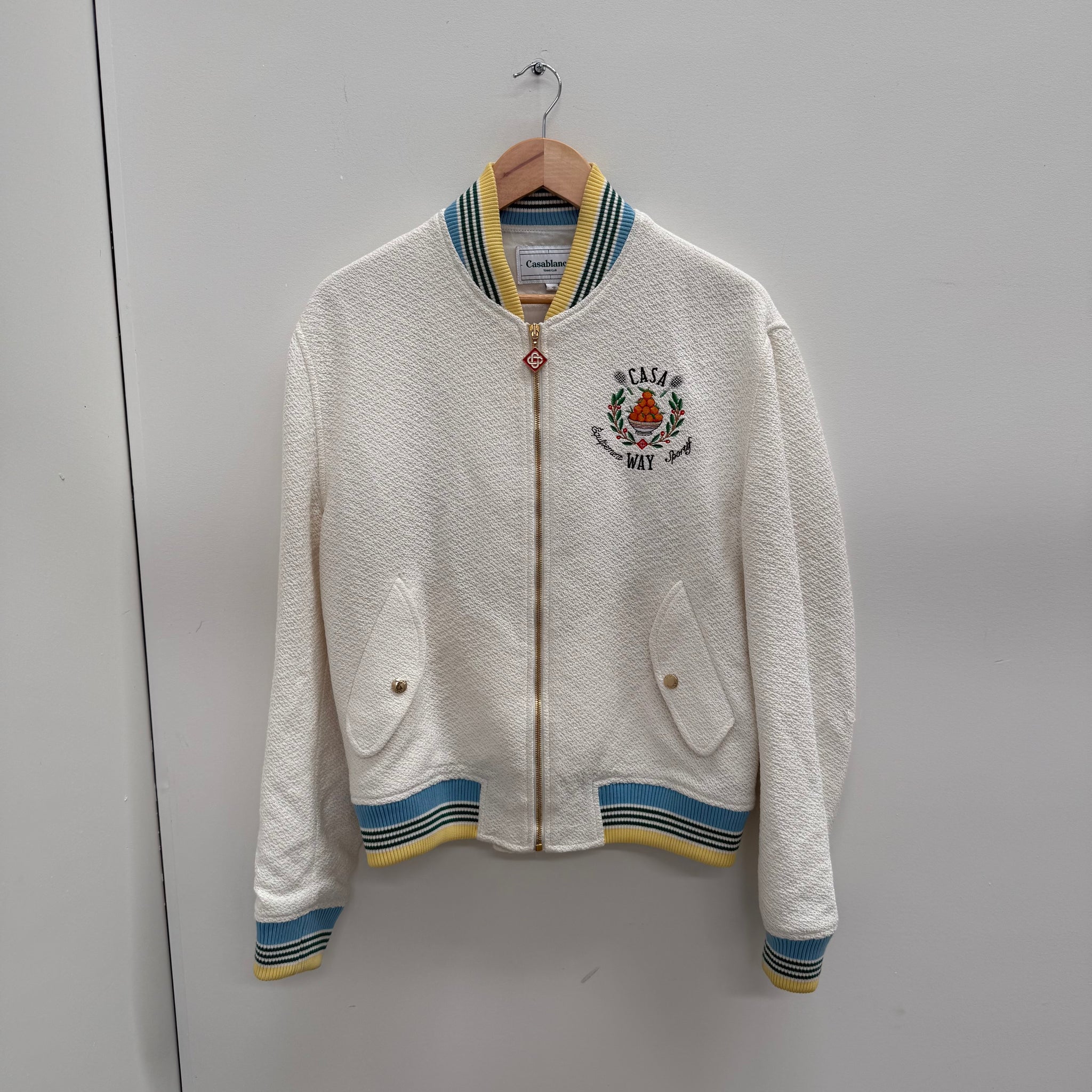 Casablanca White Logo Bomber Jacket  (Size S)