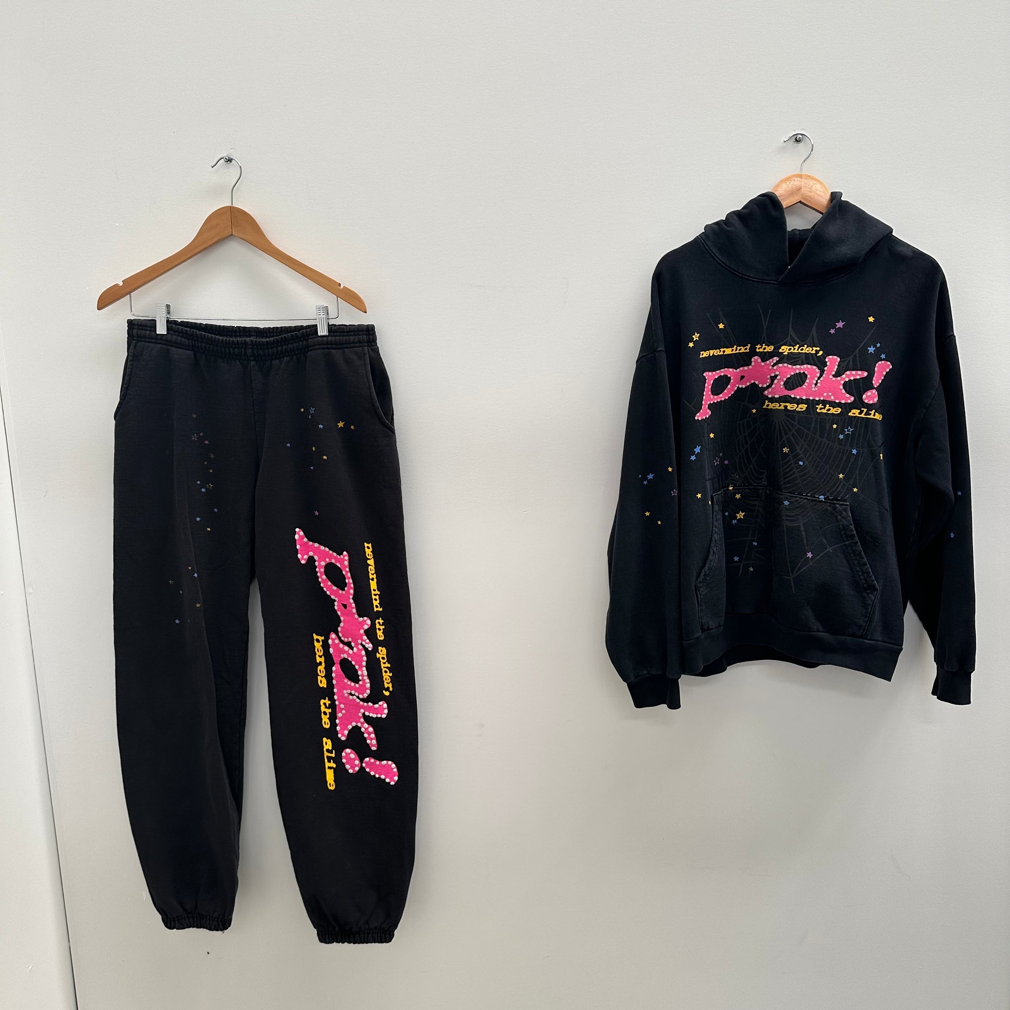 Sp5der P*NK Black 2 Piece Set (Size XL)