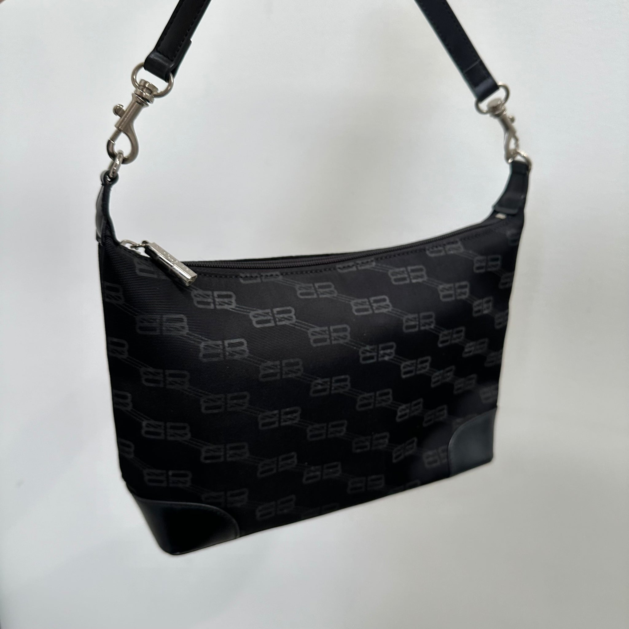 Balenciaga BB Print Shoulder Bag Black