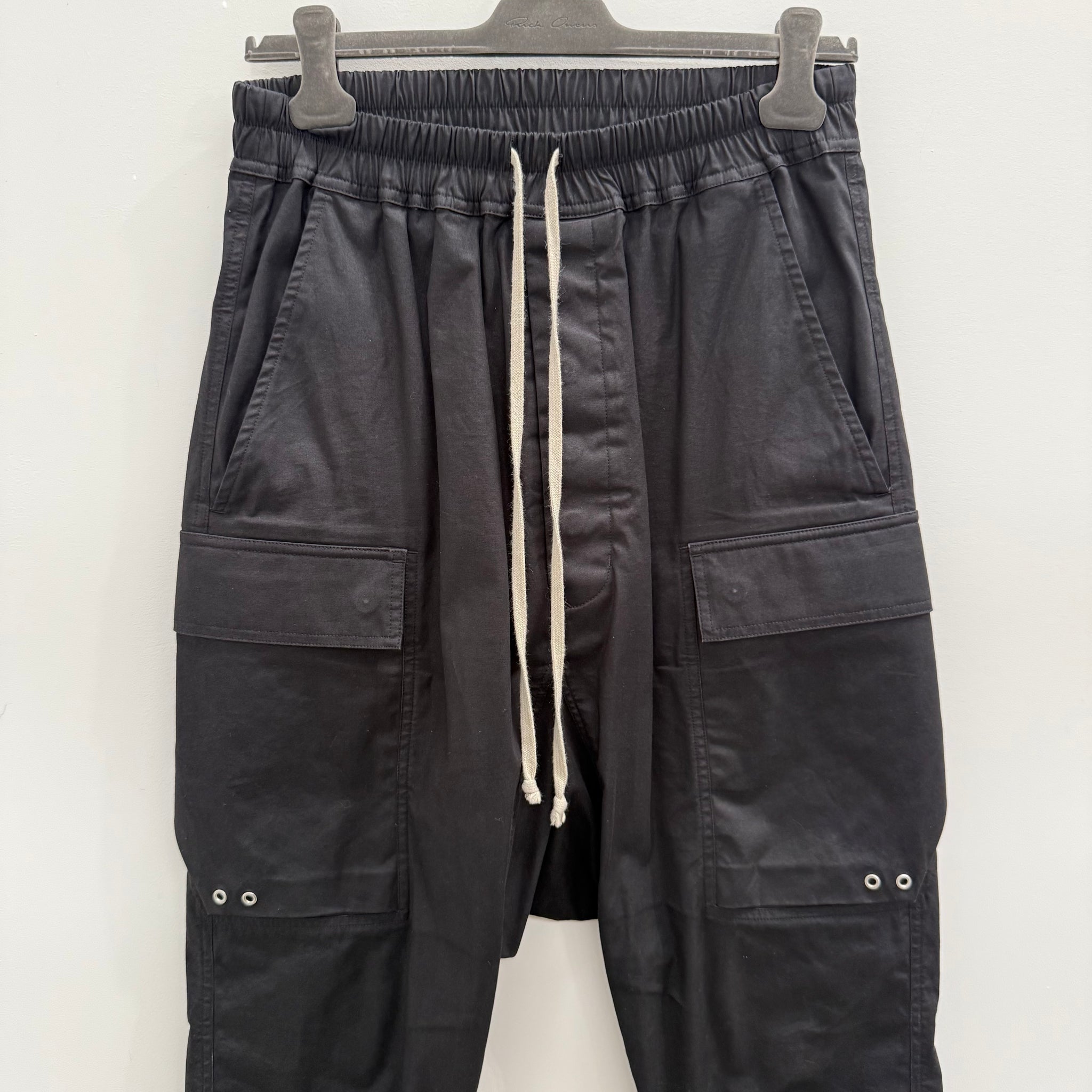 Rick Owens FW22 Black Long Cotton Cargo Pant (Size 46)