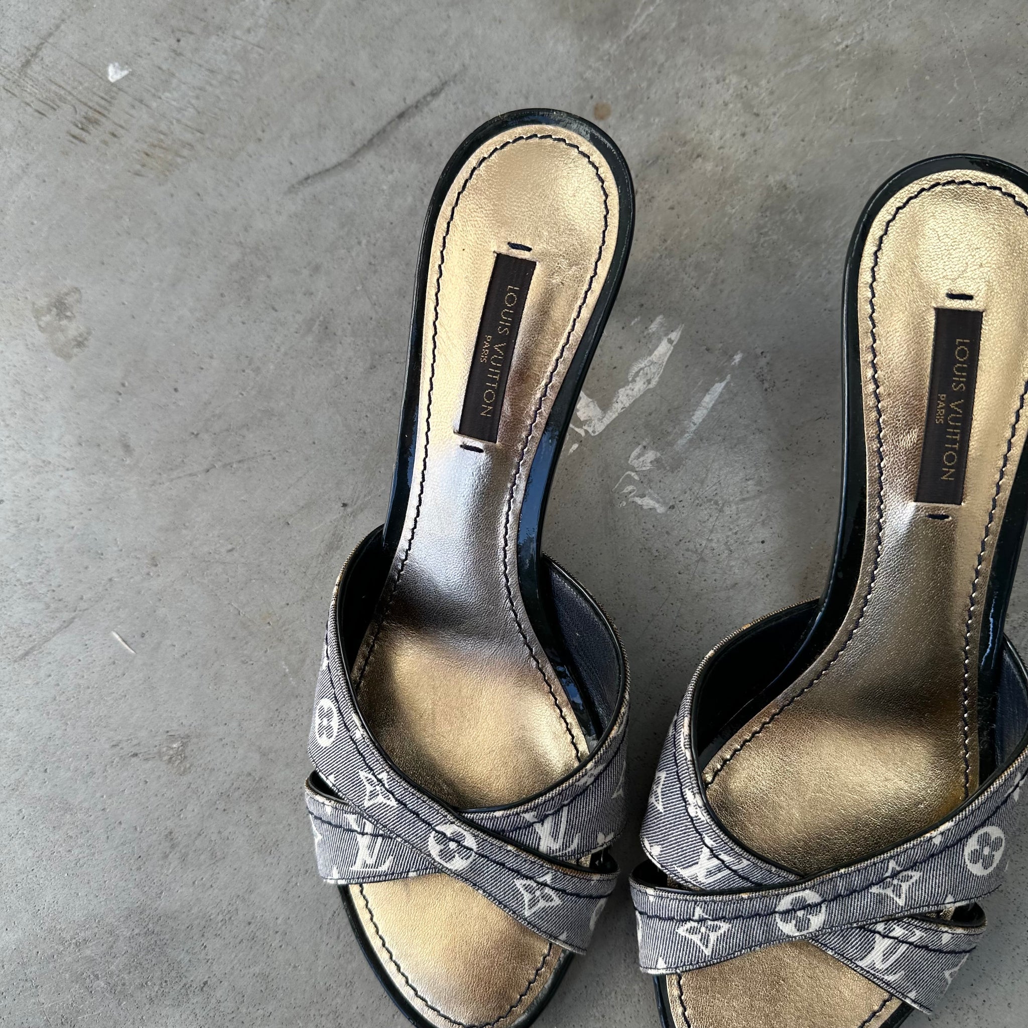 Louis Vuitton Monogram Idylie Cross-Over Heels (Size 36)