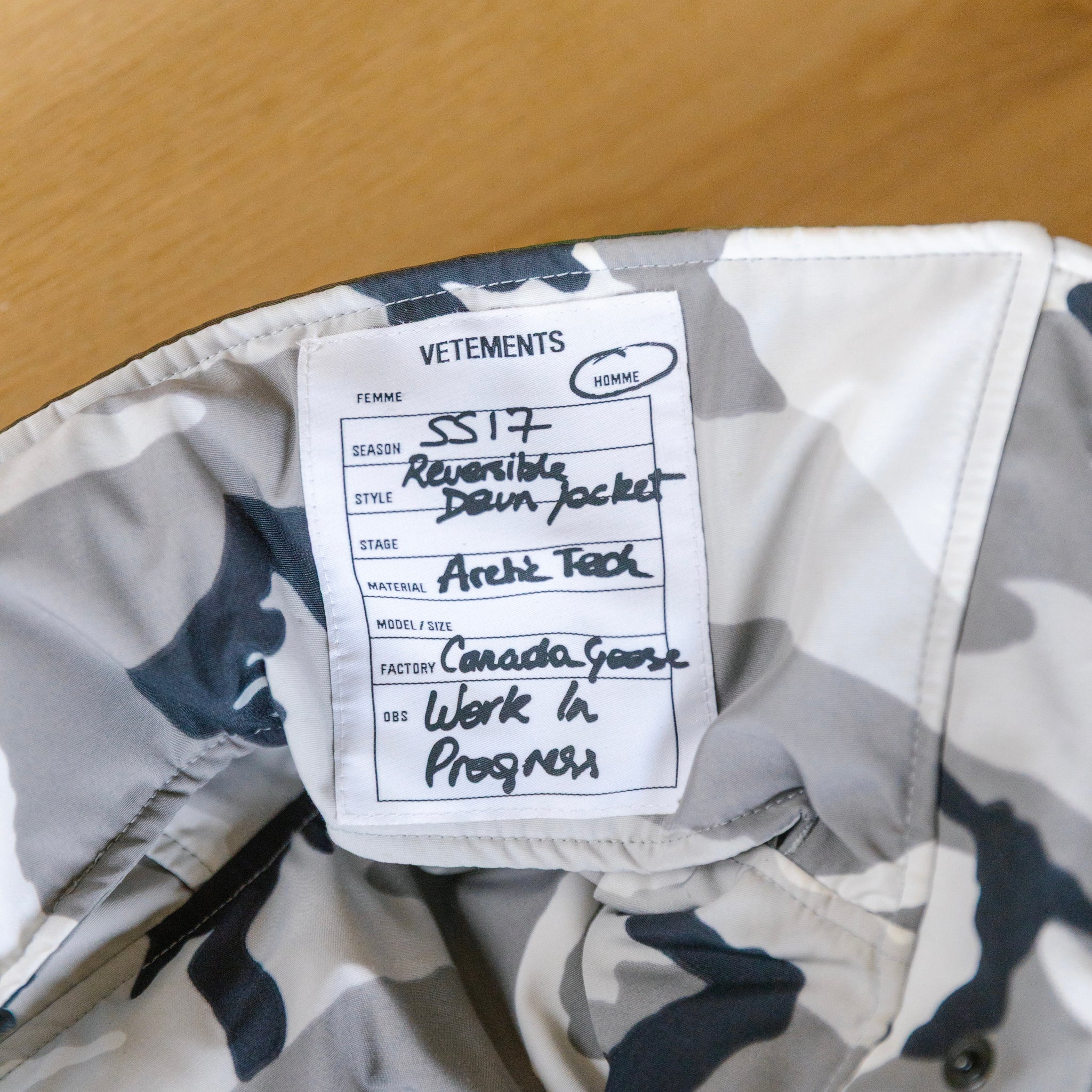 Vetements x Canada Goose SS17 Reversible Camo Jacket (One Size)
