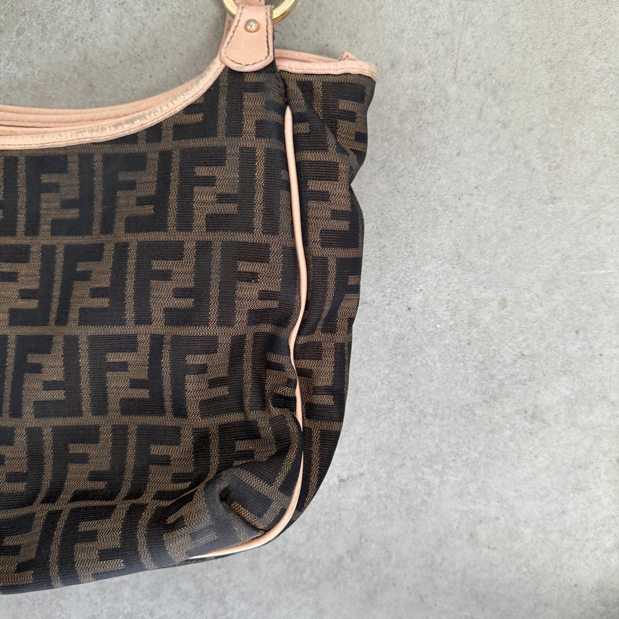 Fendi Zucca Shoulder Bag Brown/Pink