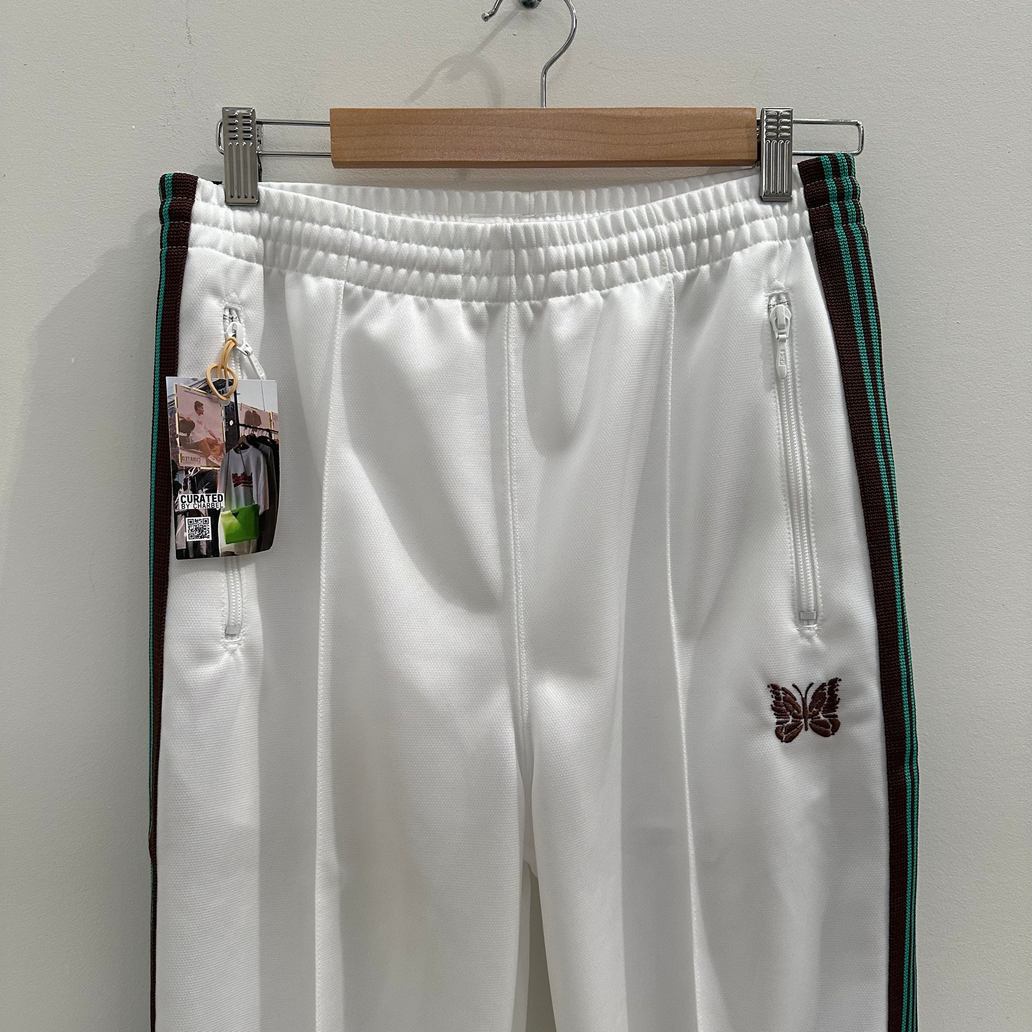 Needles Poly Smooth Track Pant 'White/Mint/Brown' Exclusive