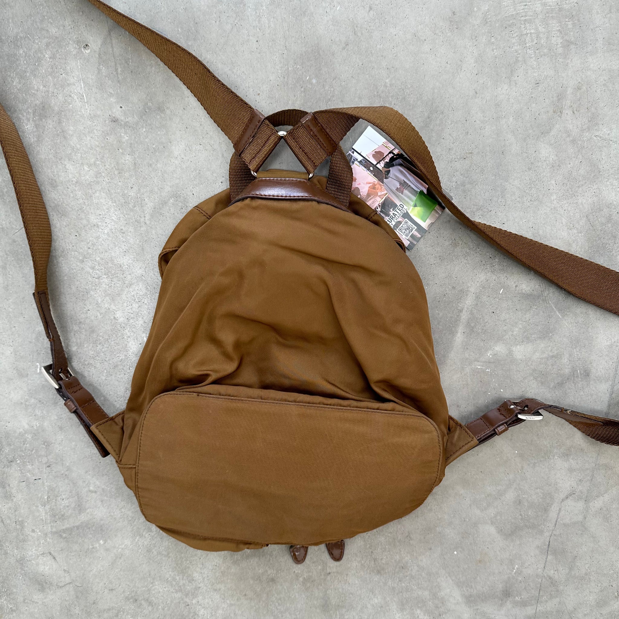 Prada Small Backpack Caramel Brown