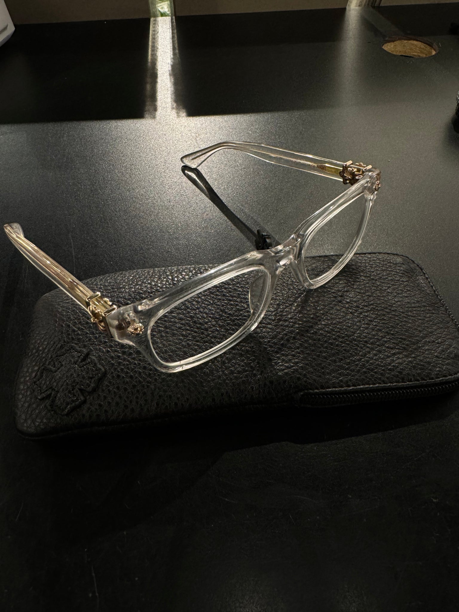 Chrome Hearts Vagilante Clear/Gold Glasses