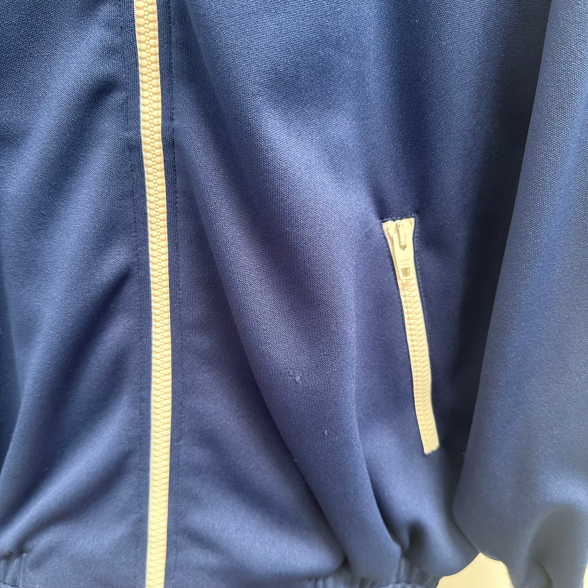 Celine Logo Navy Blue Track Jacket (Size M)