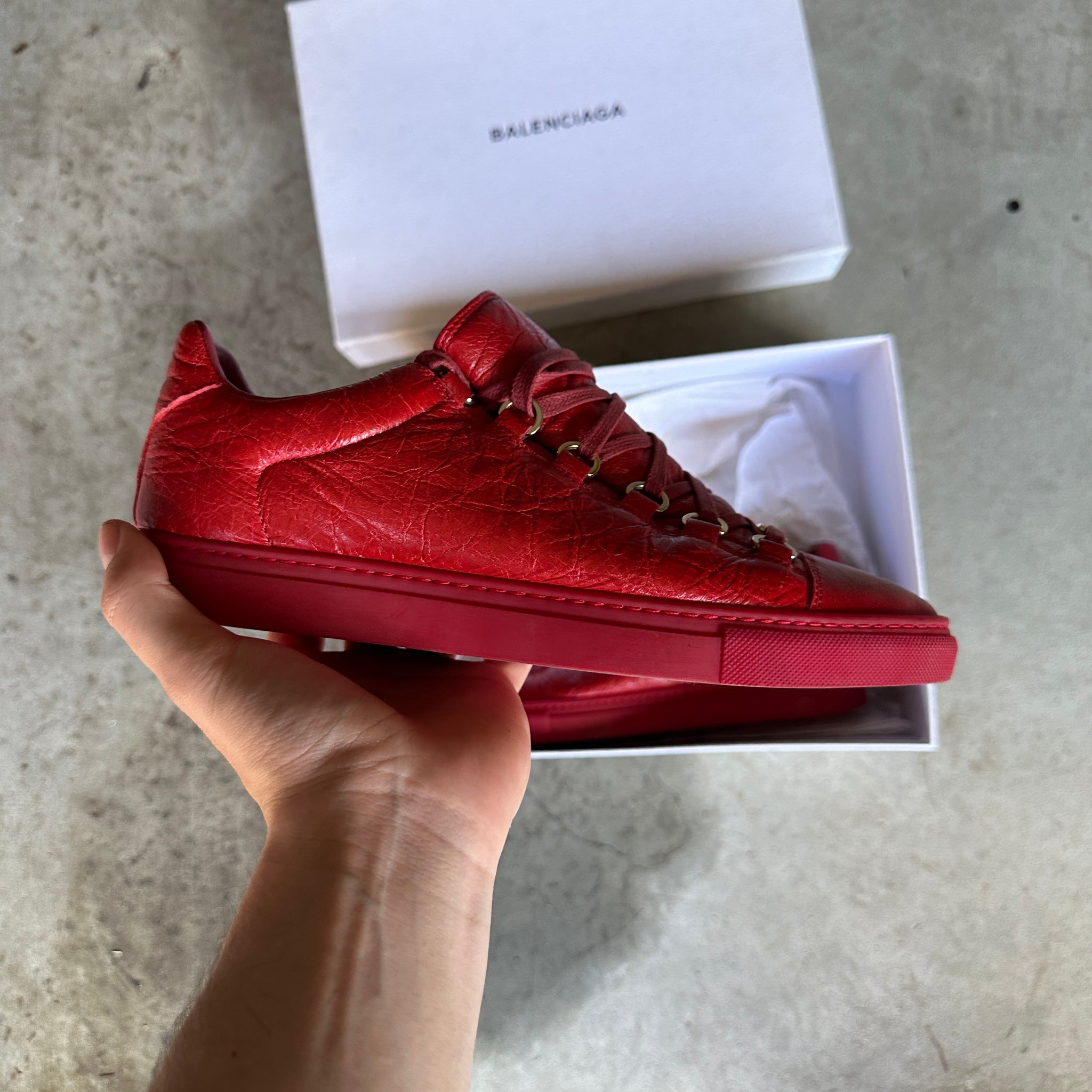 Balenciaga Arena Low Red Leather (EU 39 / US6)