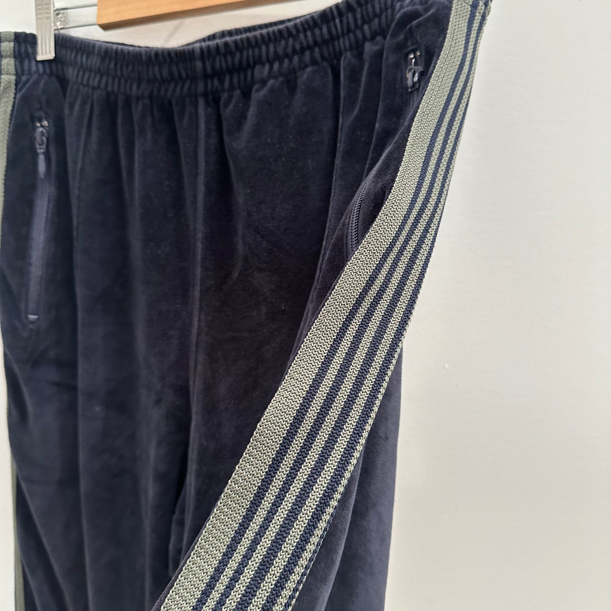 Needles HD Track Pant Velour Navy Green (Size L)