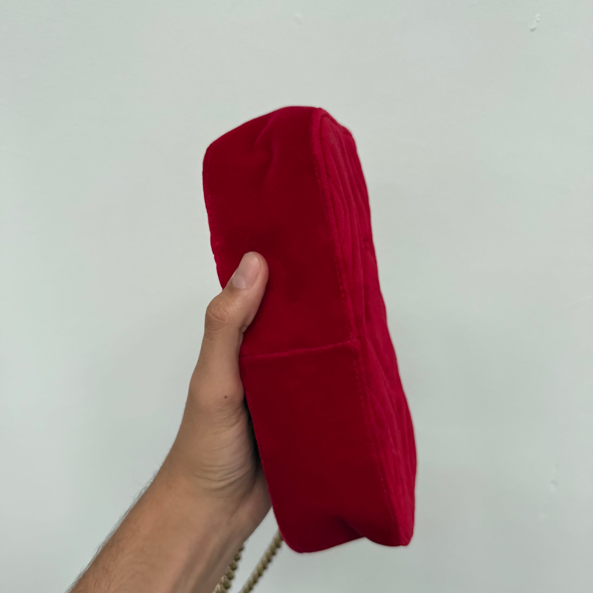Gucci Marmont Red Velvet Shoulder Bag