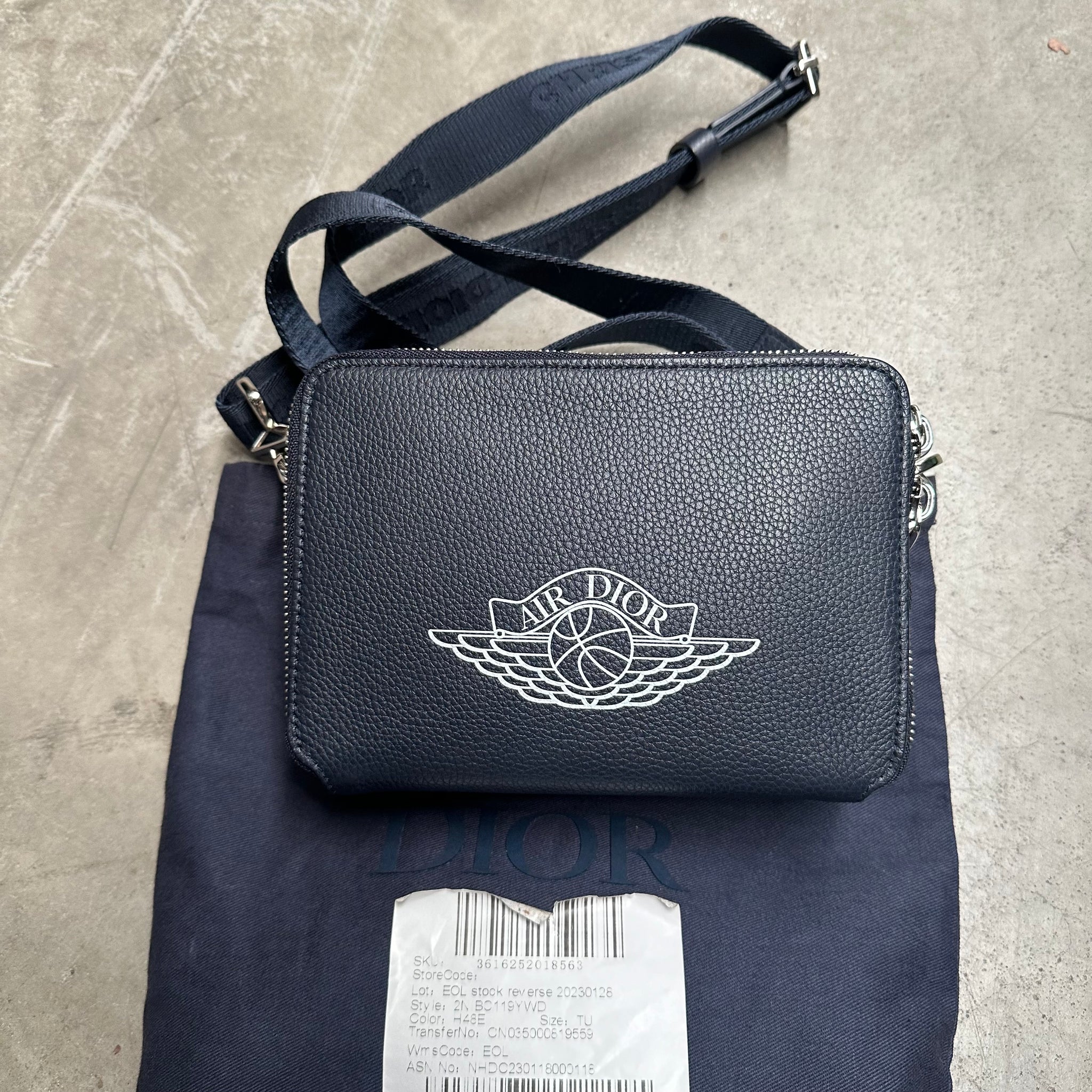 Dior x Jordan Wings Messenger Bag Navy