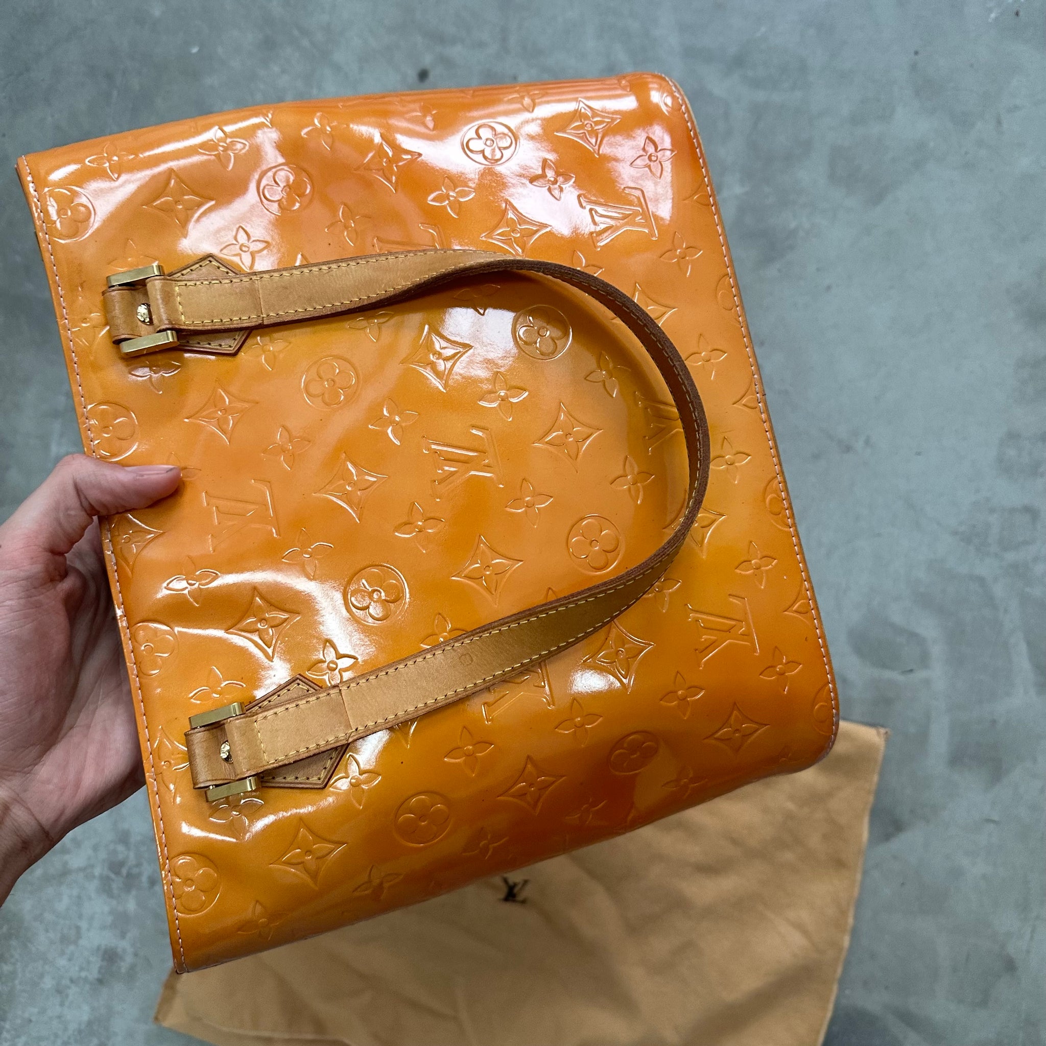 Louis Vuitton Vernis Yellow Houston Shoulder Bag