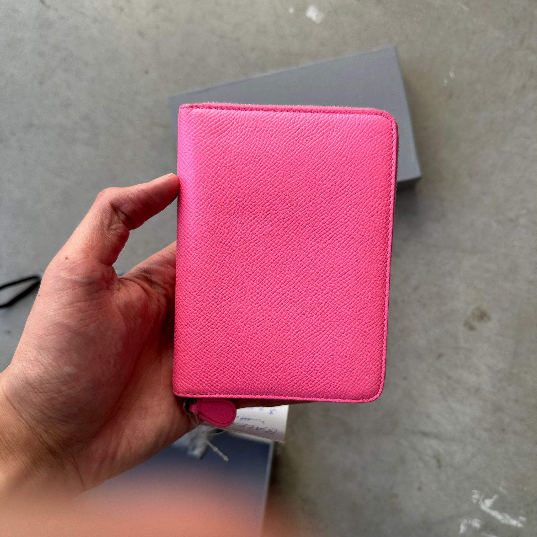 Balenciaga Pink Plain Leather Long Wallet