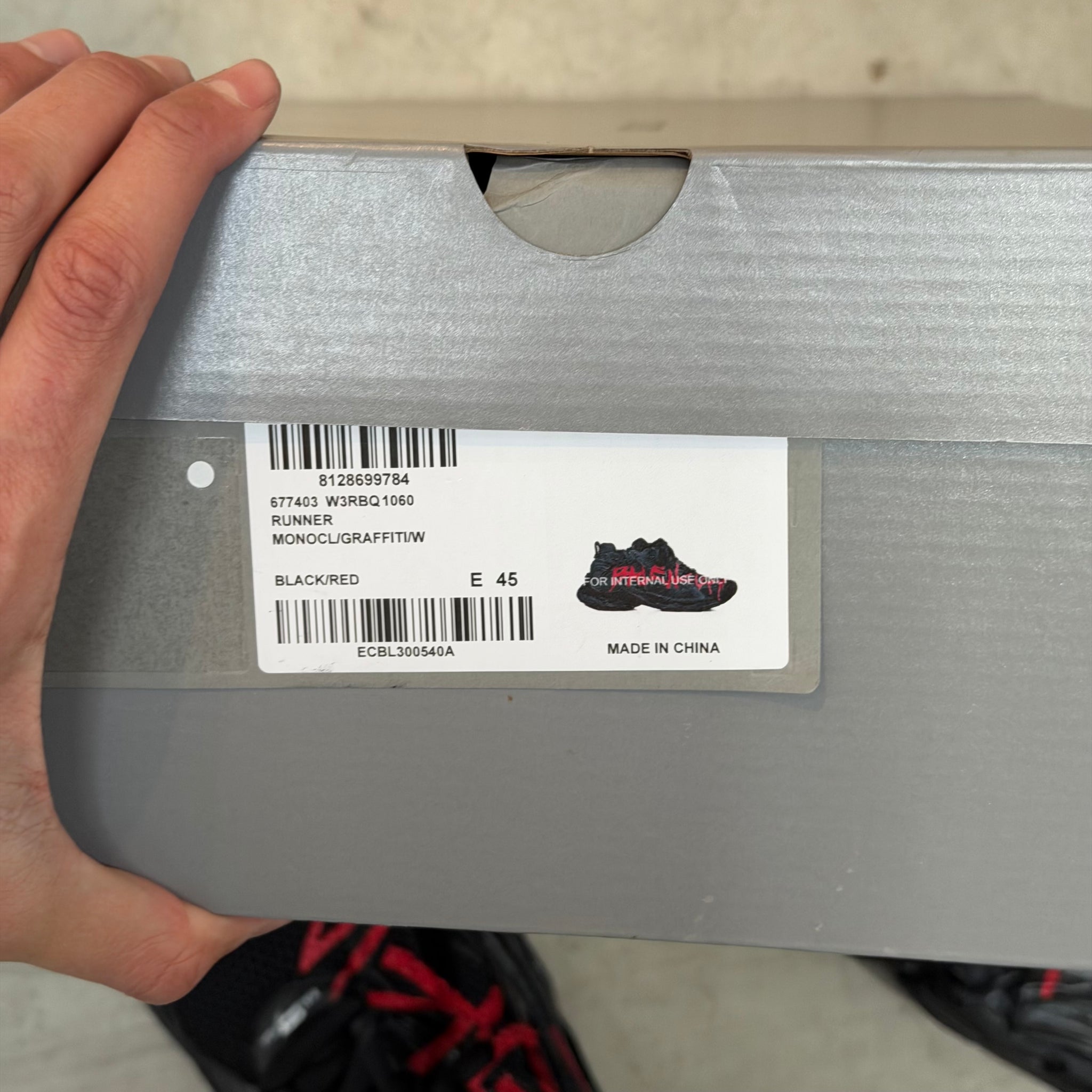 Balenciaga Black Graffiti Runner Sneaker (EU45/US12)