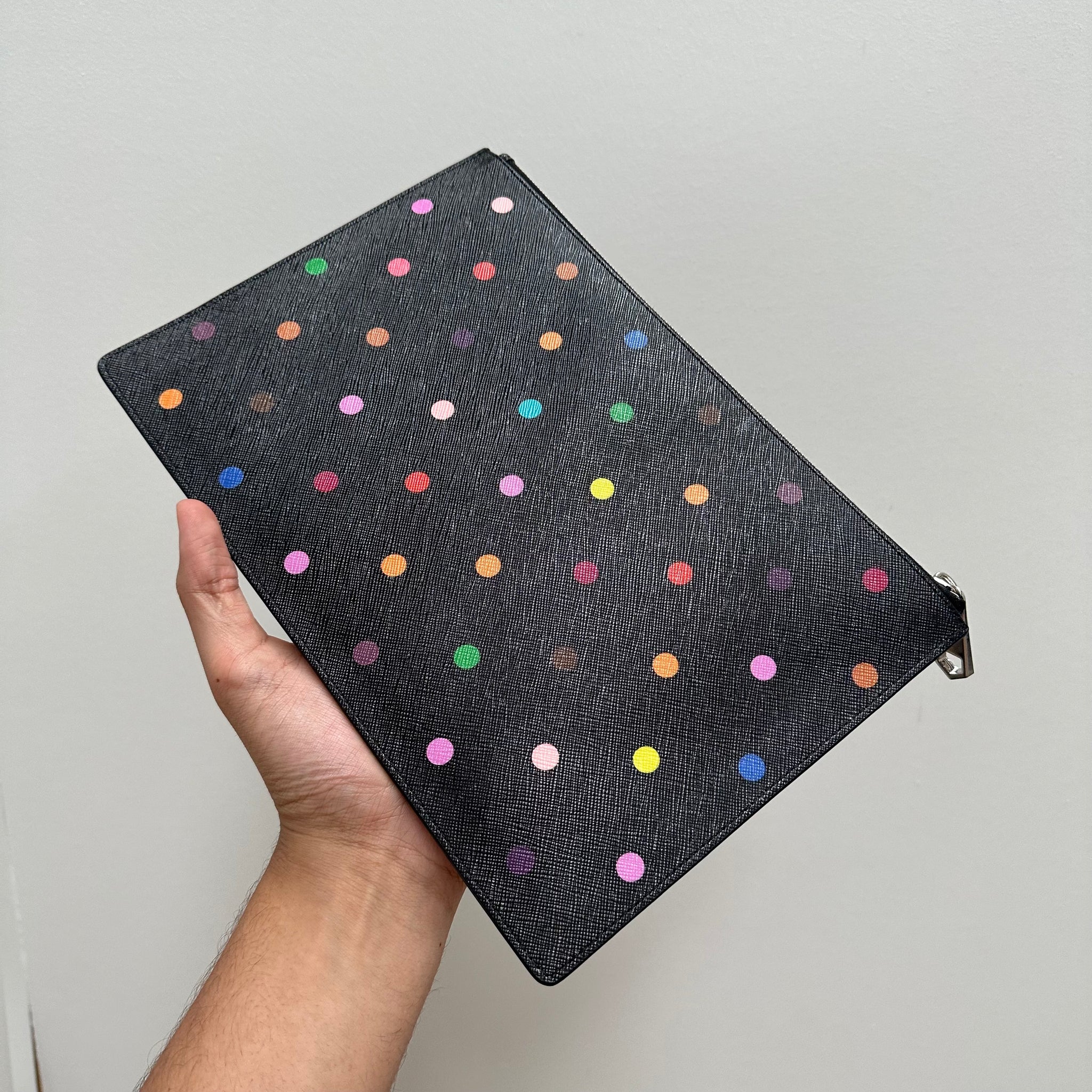 Givenchy Black Polka Dot Printed Pouch