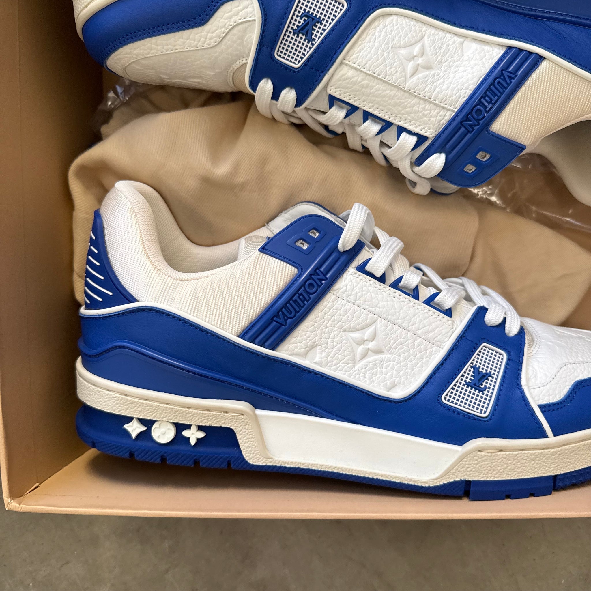 Louis Vuitton By Virgil Abloh Blue LV Trainer (fits US9.5-10)