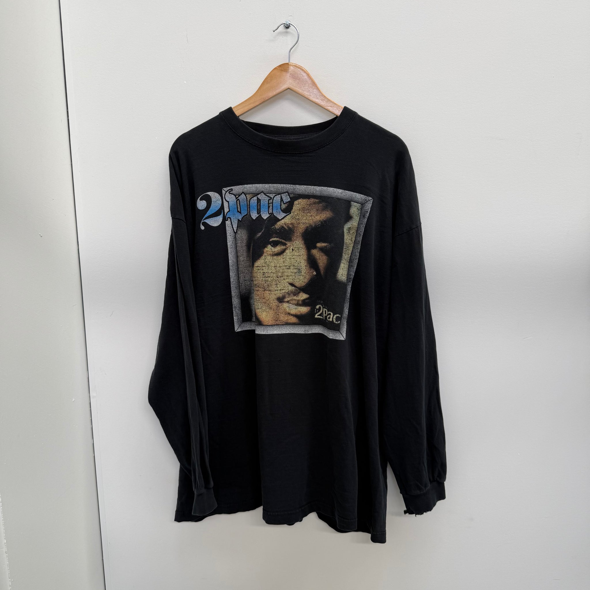 Vintage 90s Tupac Graphic Long Sleeve T Shirt (Size XL)