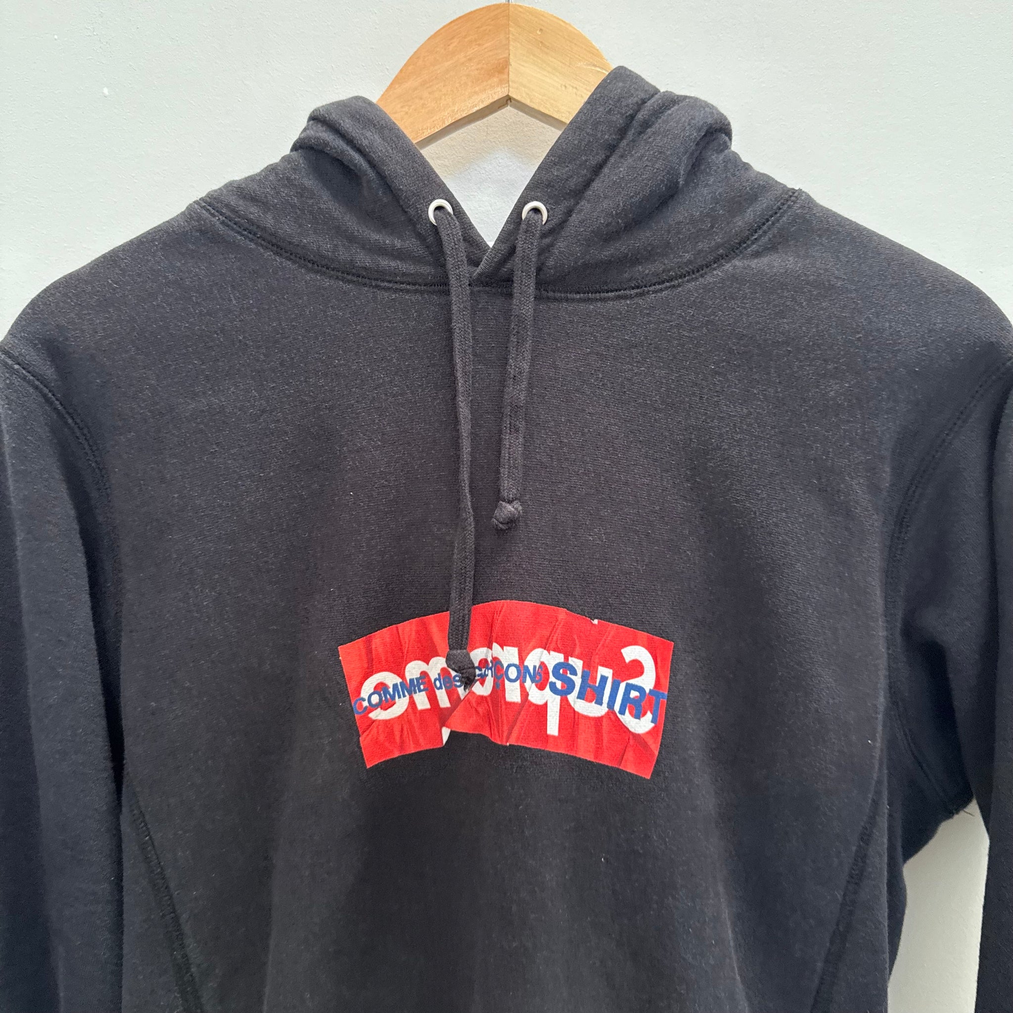 Supreme CDG 2017 Box Logo Hoodie Black (Size M)