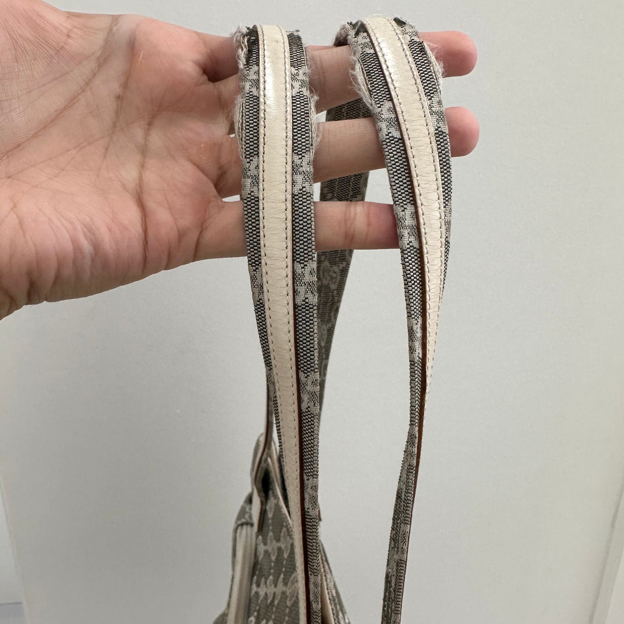 Gucci Denim Double Zip Tote Bag