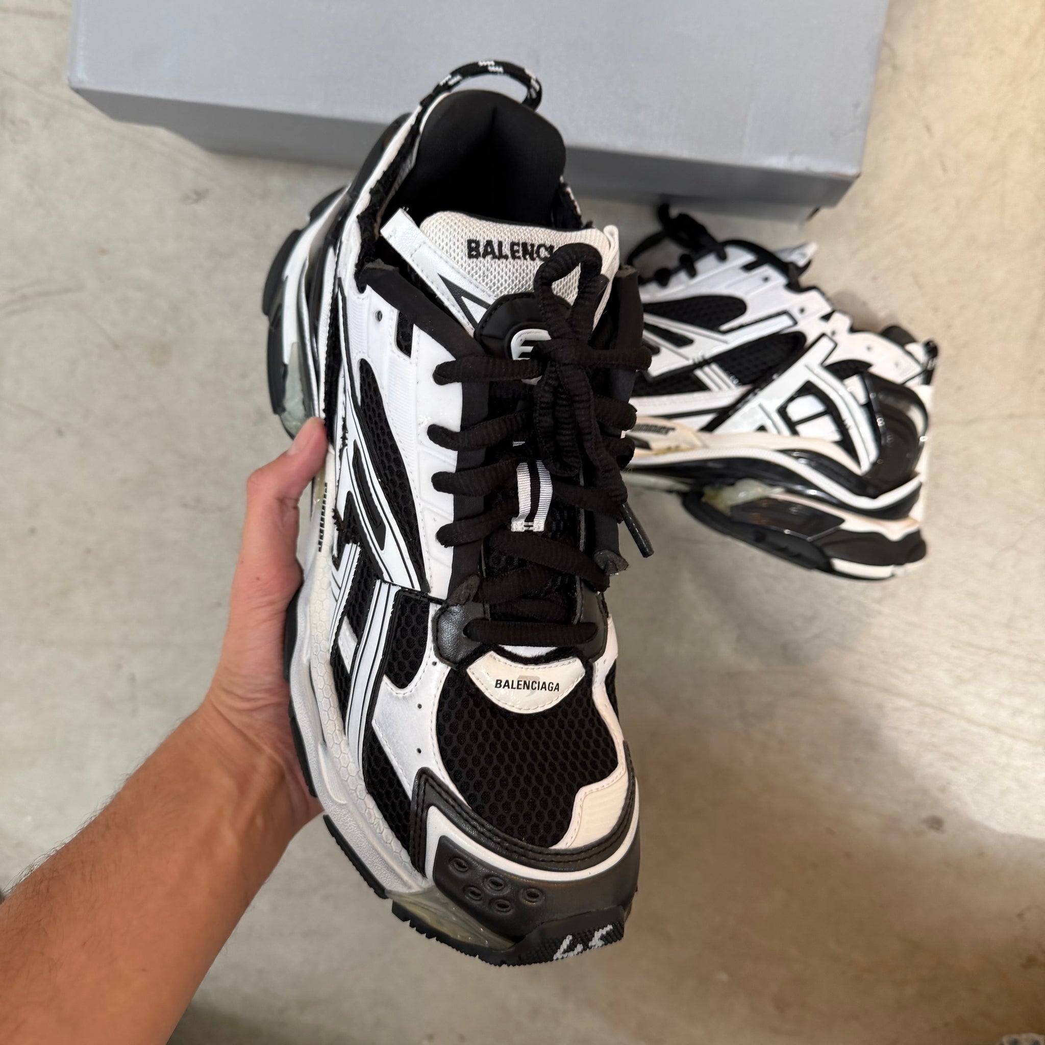 Balenciaga Black White Runner Sneaker (EU44/US11)