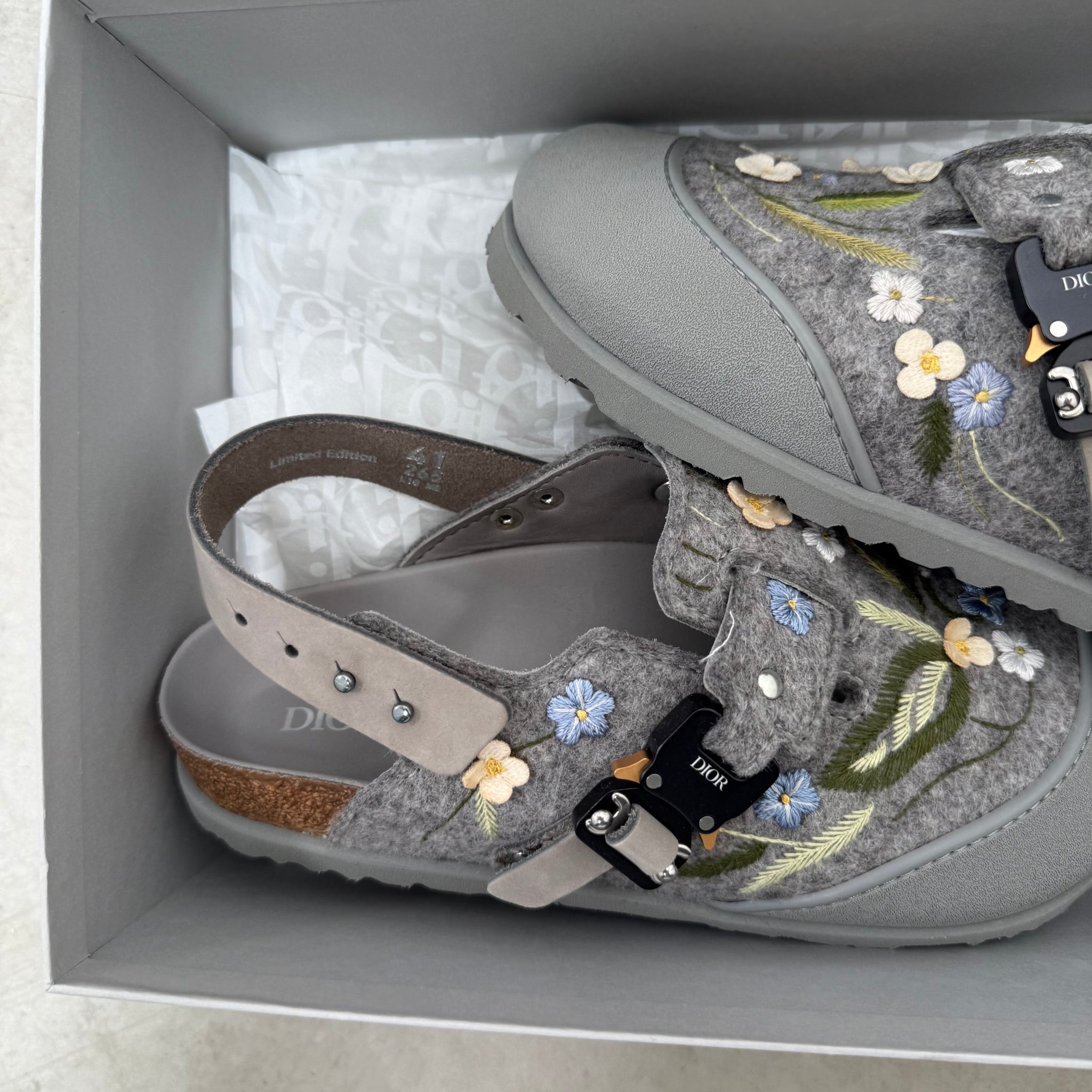 Dior by Birkenstock Mule with Flowers (Size 41)