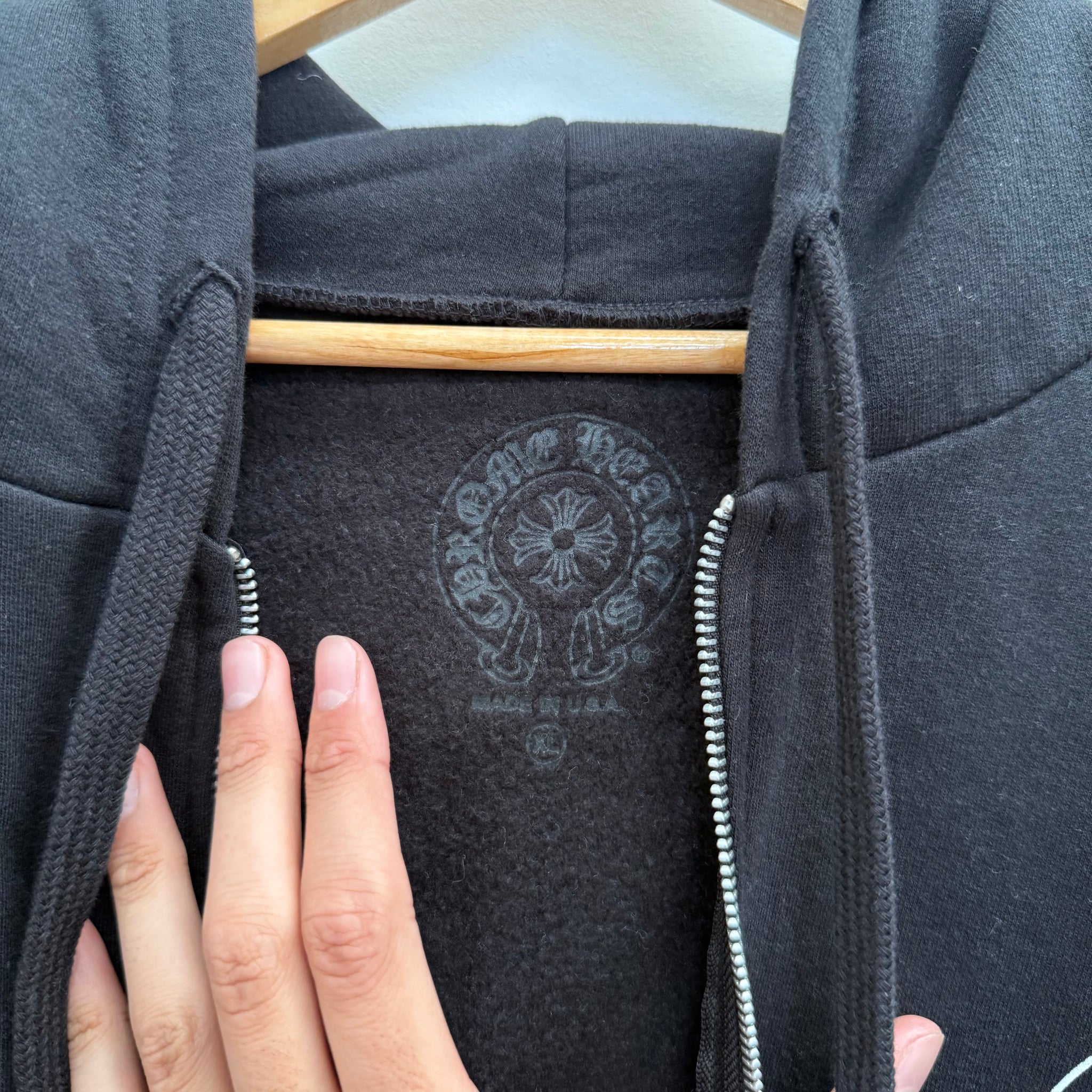 Chrome Hearts Tokyo Exclusive Horse Shoe Zip Up Hoodie 'Black' (Size XL)