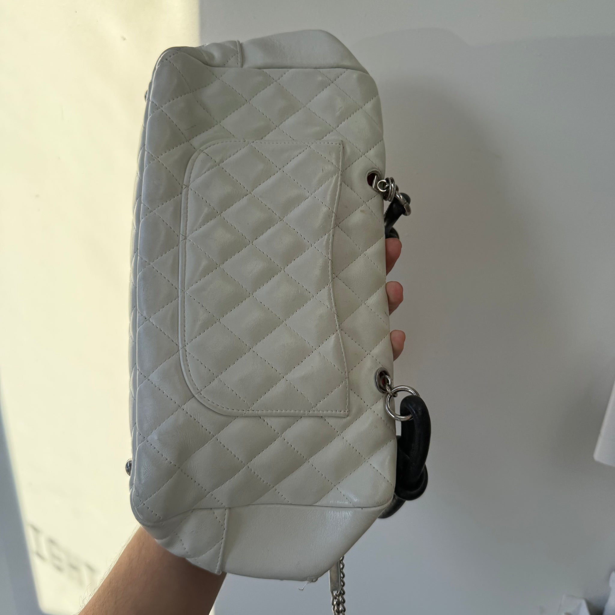Chanel Cambon Shoulder Bag White Black