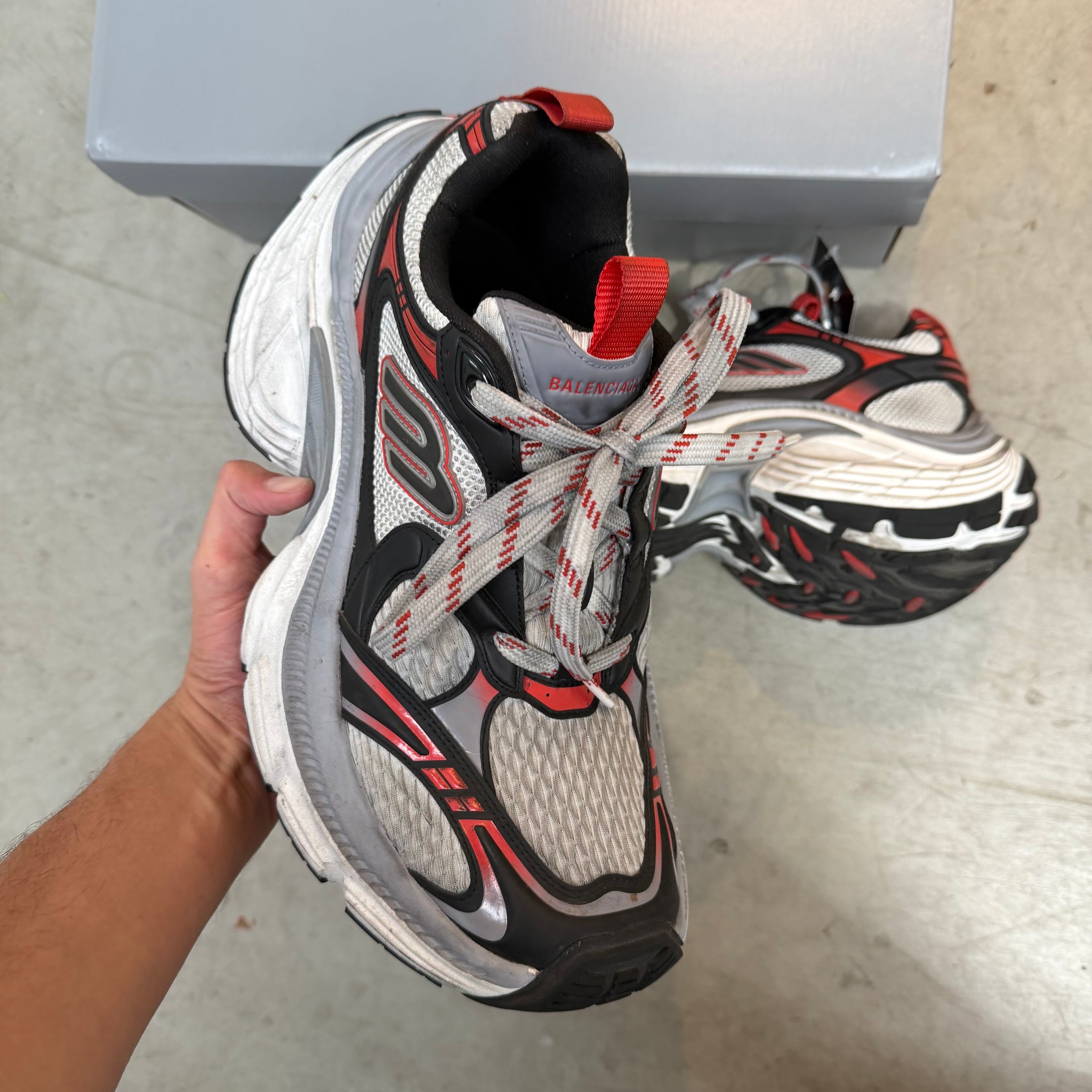 Balenciaga 10XL Worn-Out Grey White Red (EU44/US11)