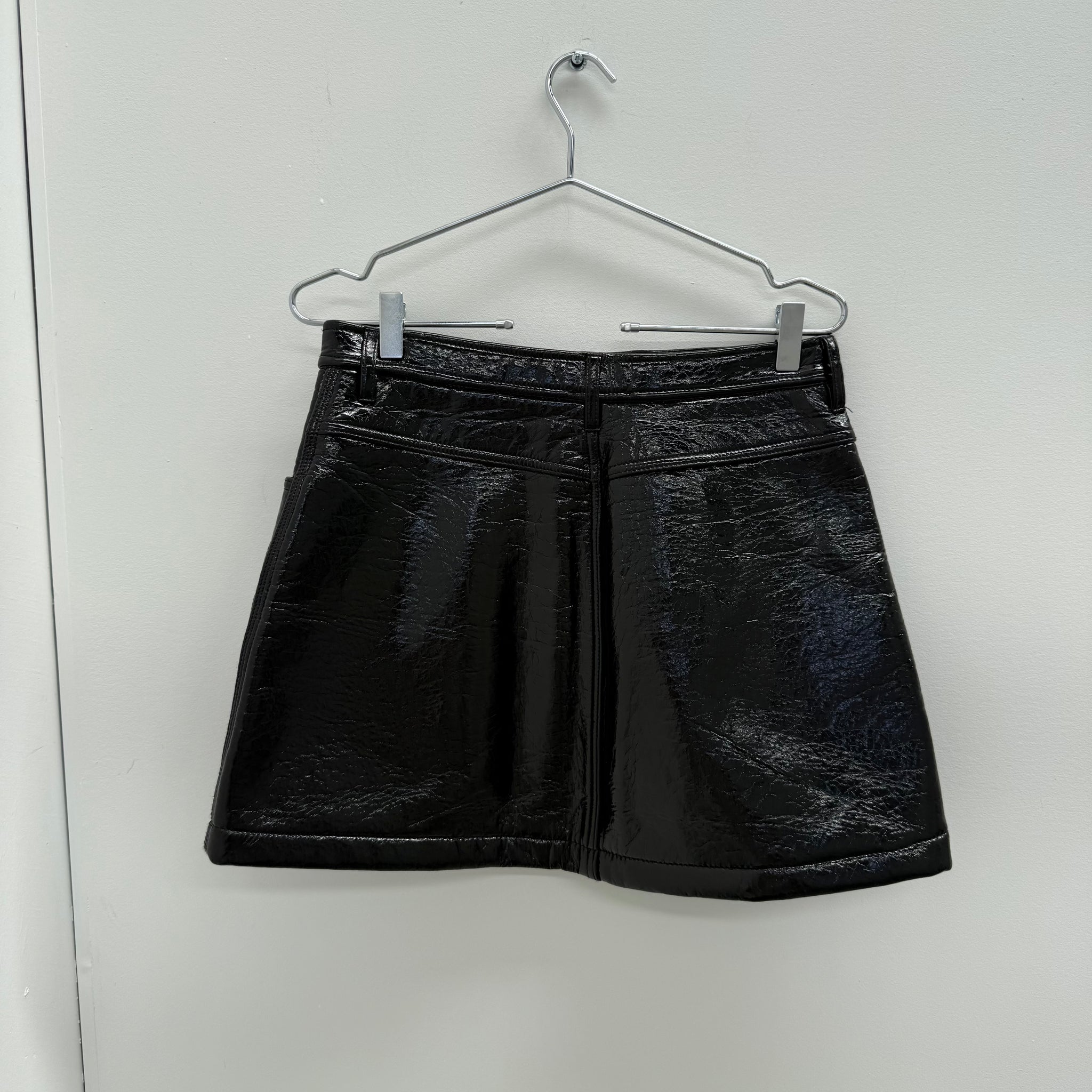Diesel Leather Logo Detail Skirt (Size 27)