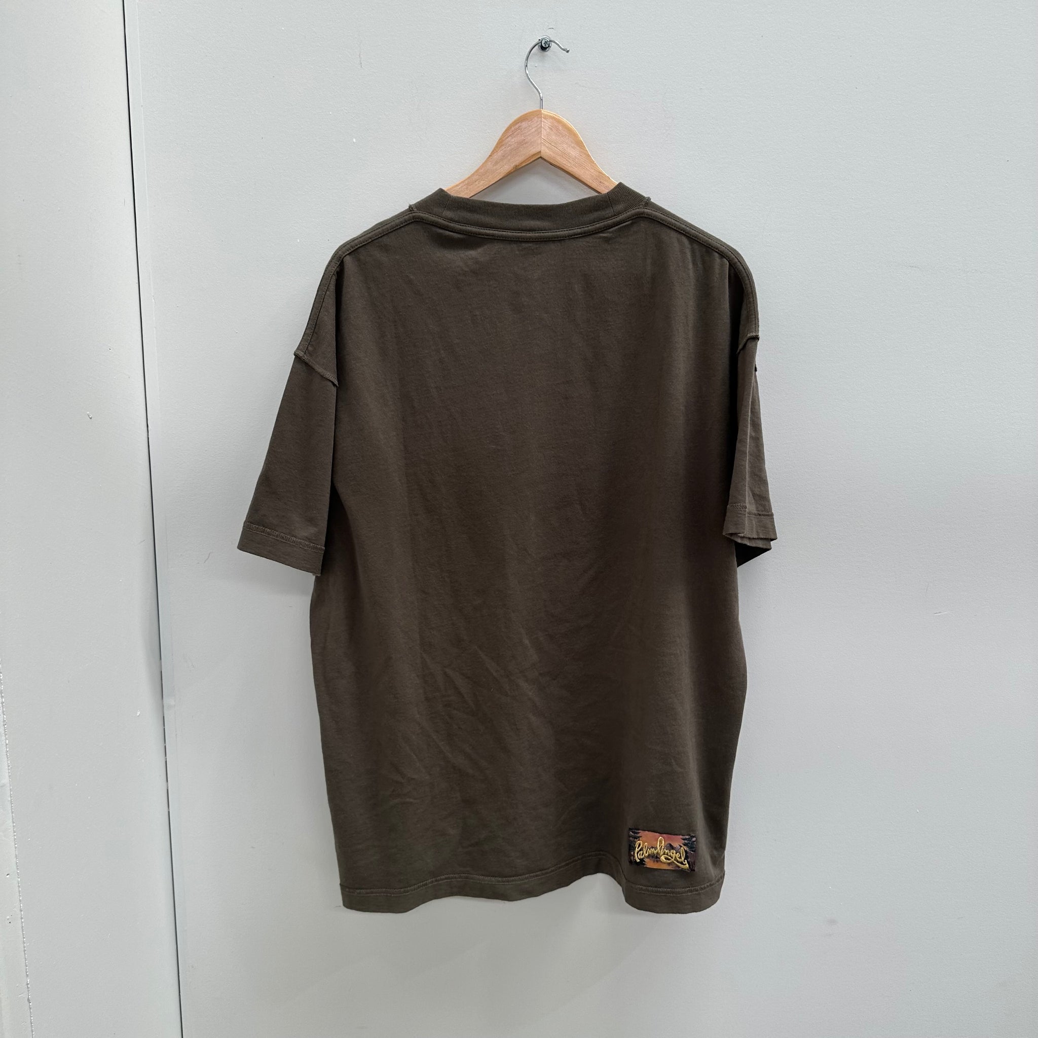 Palm Angels Khaki Seasonal Logo Inside-Out T-Shirt (Size XL)
