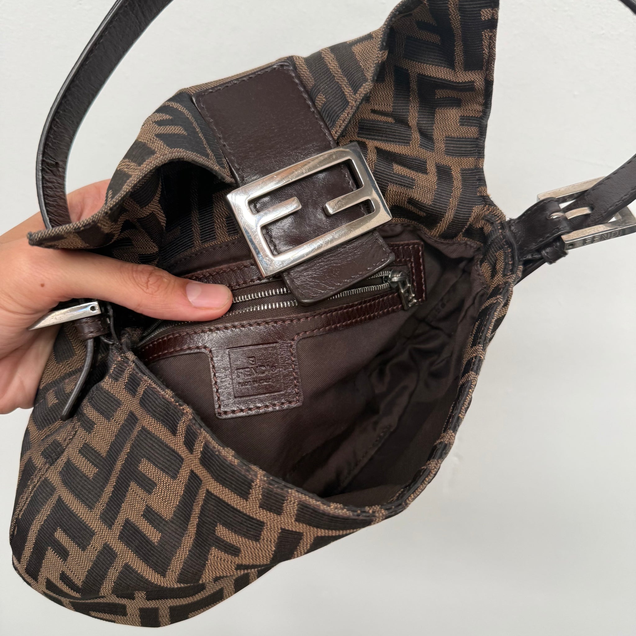 Fendi Zucca Print Baguette Bag
