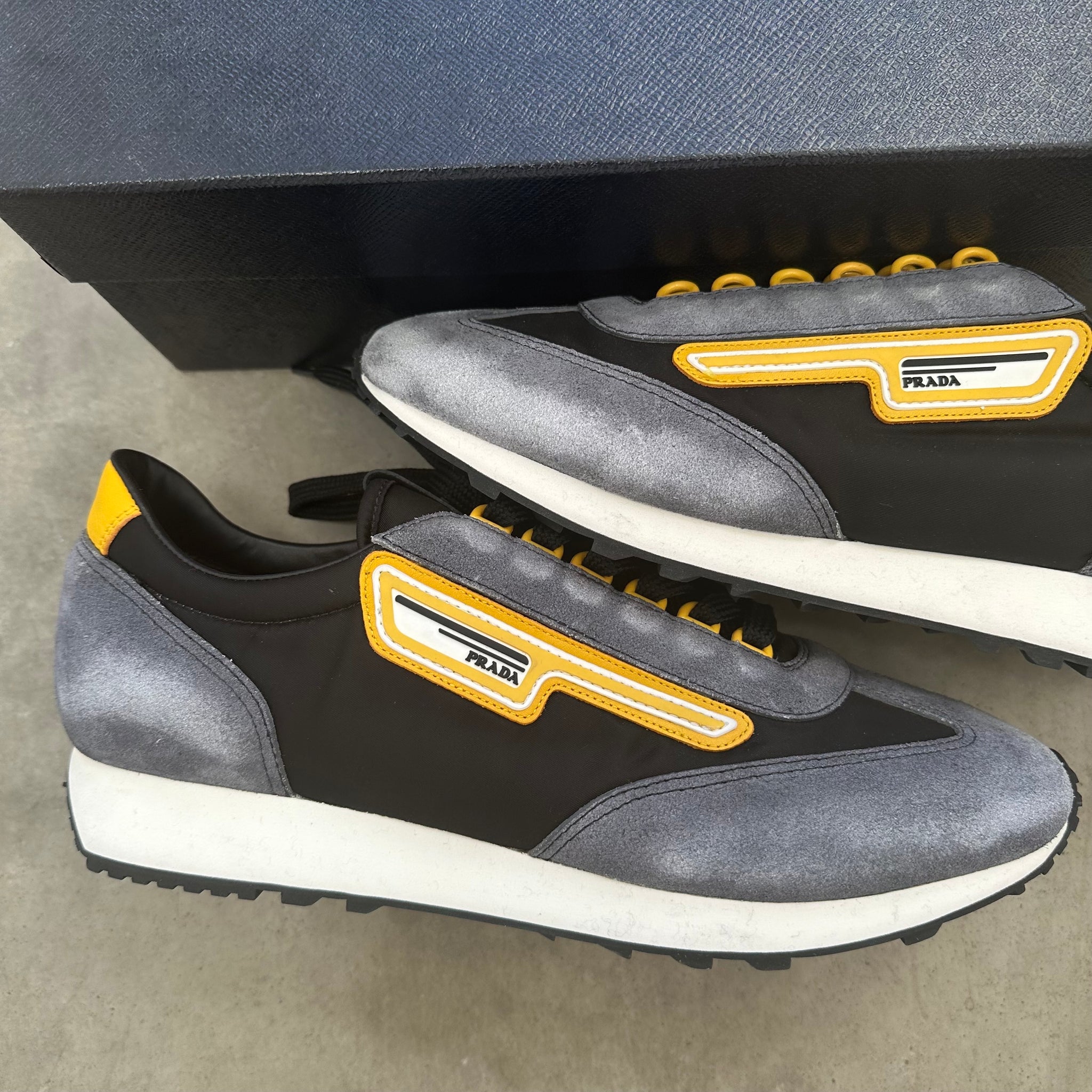 Prada Milano 70 Retro Nylon Sneaker Black Yellow (EU 43)