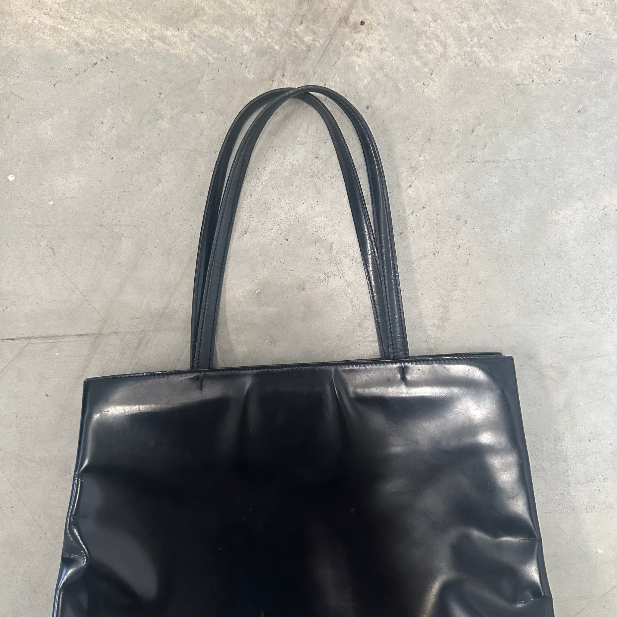 Prada Black Leather Tote Bag