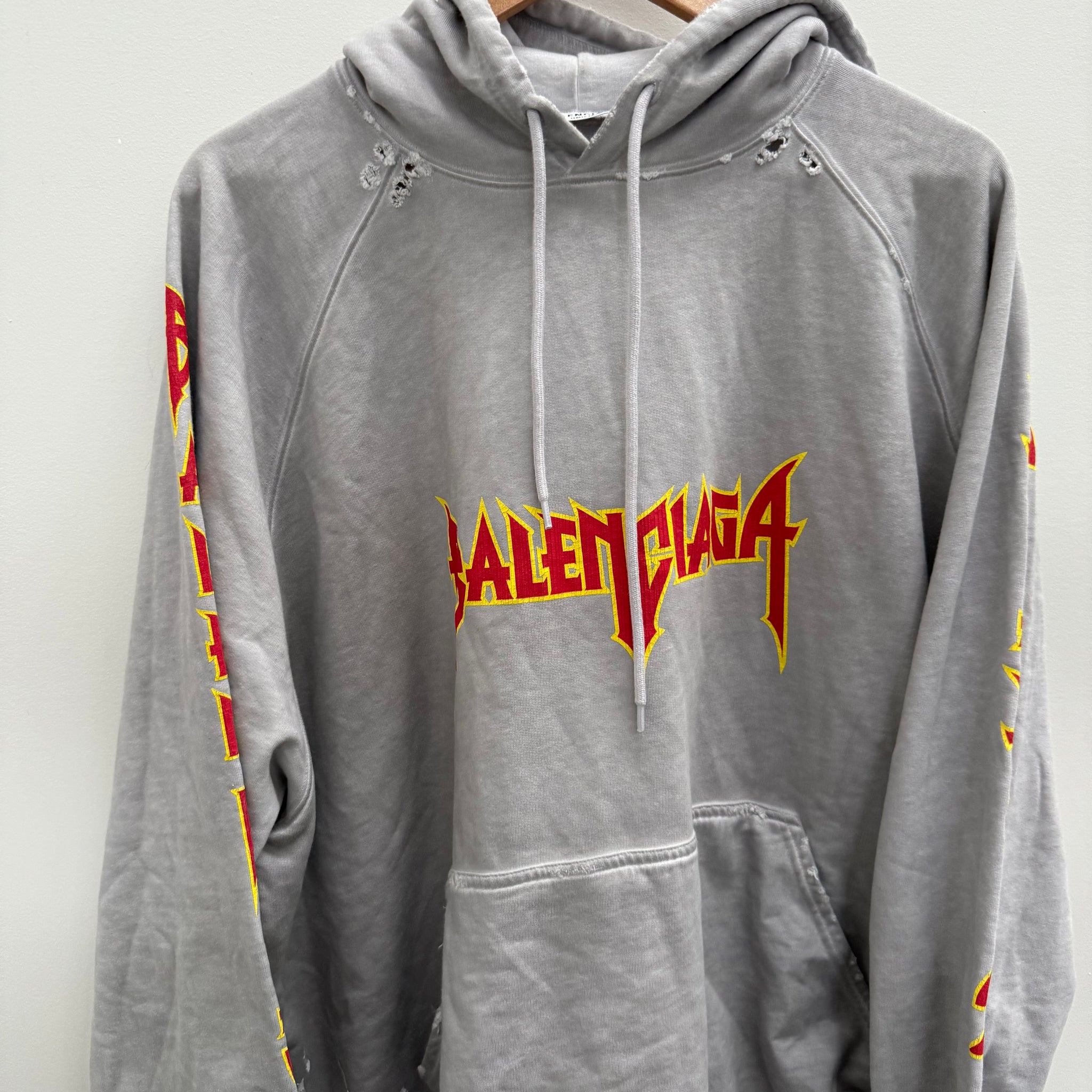 Balenciaga Metal Graphic Print Hoodie Grey (fits L-XL)