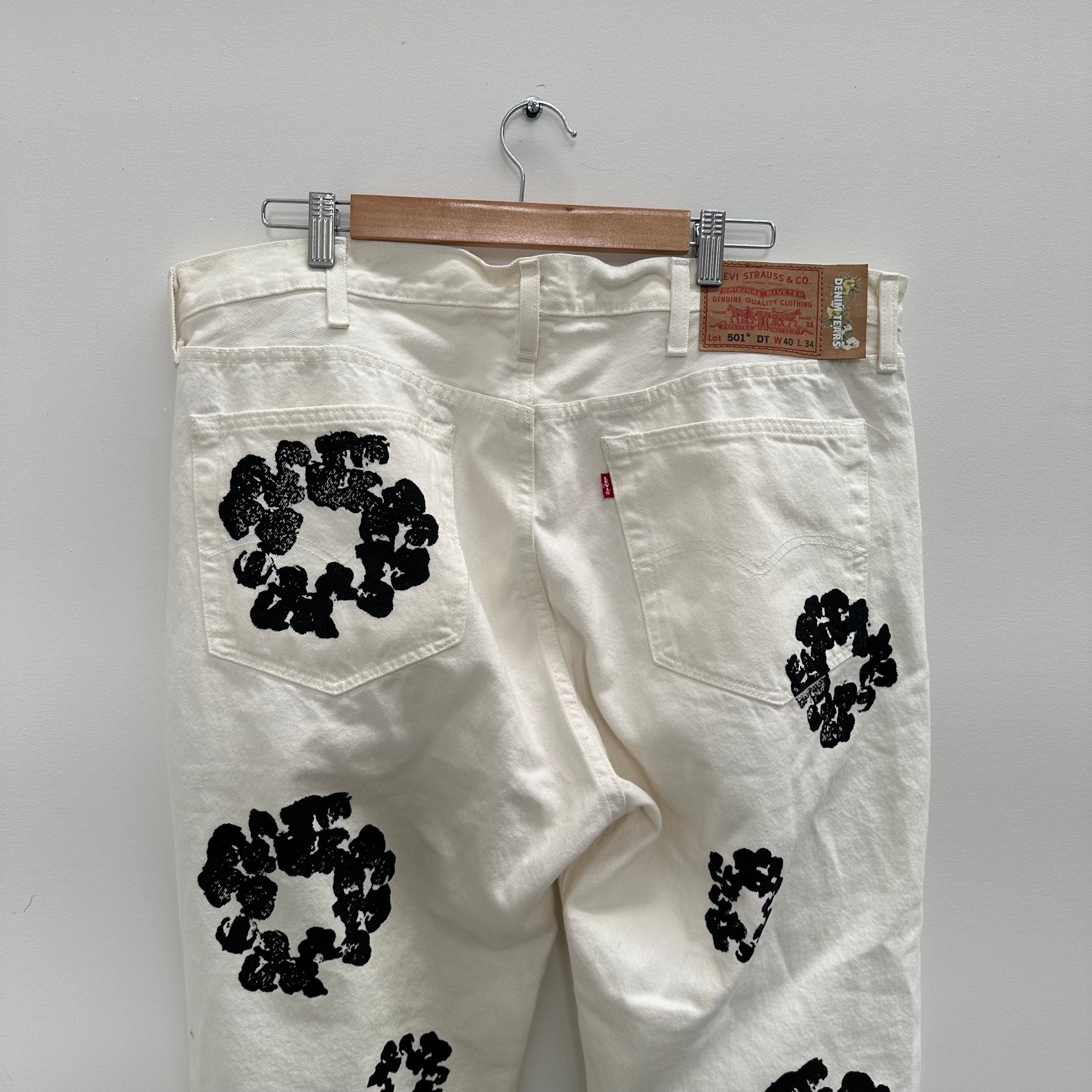Denim Tears Cotton Wreath Jeans (White) 40 x 34