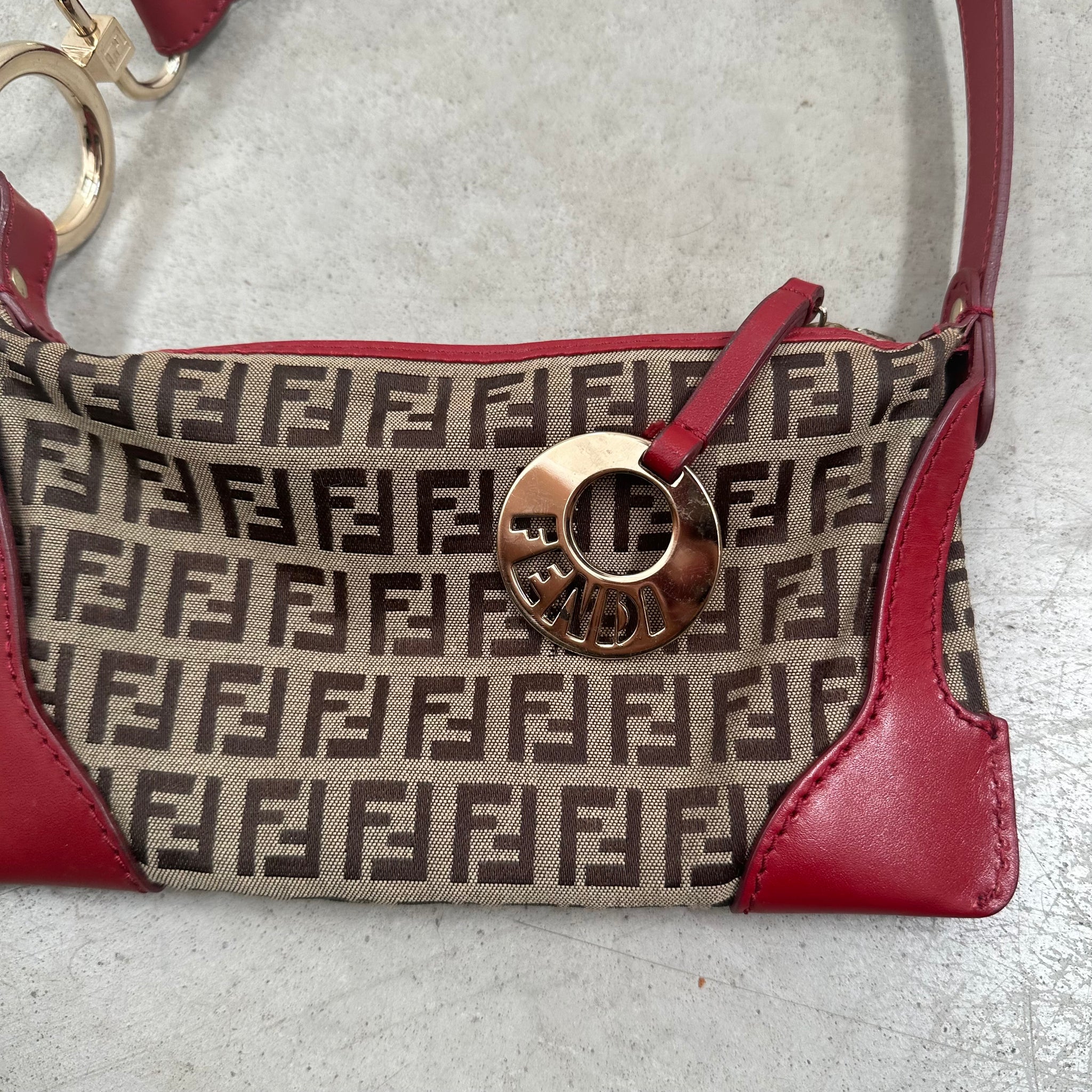 Fendi Red Zucchino Chef Mini Shoulder Bag