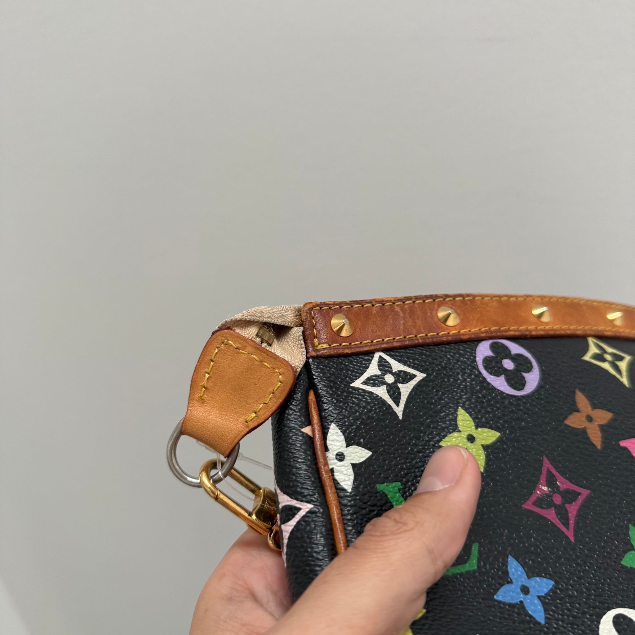 Louis Vuitton Murakami Multicolor Pochette Bag Black