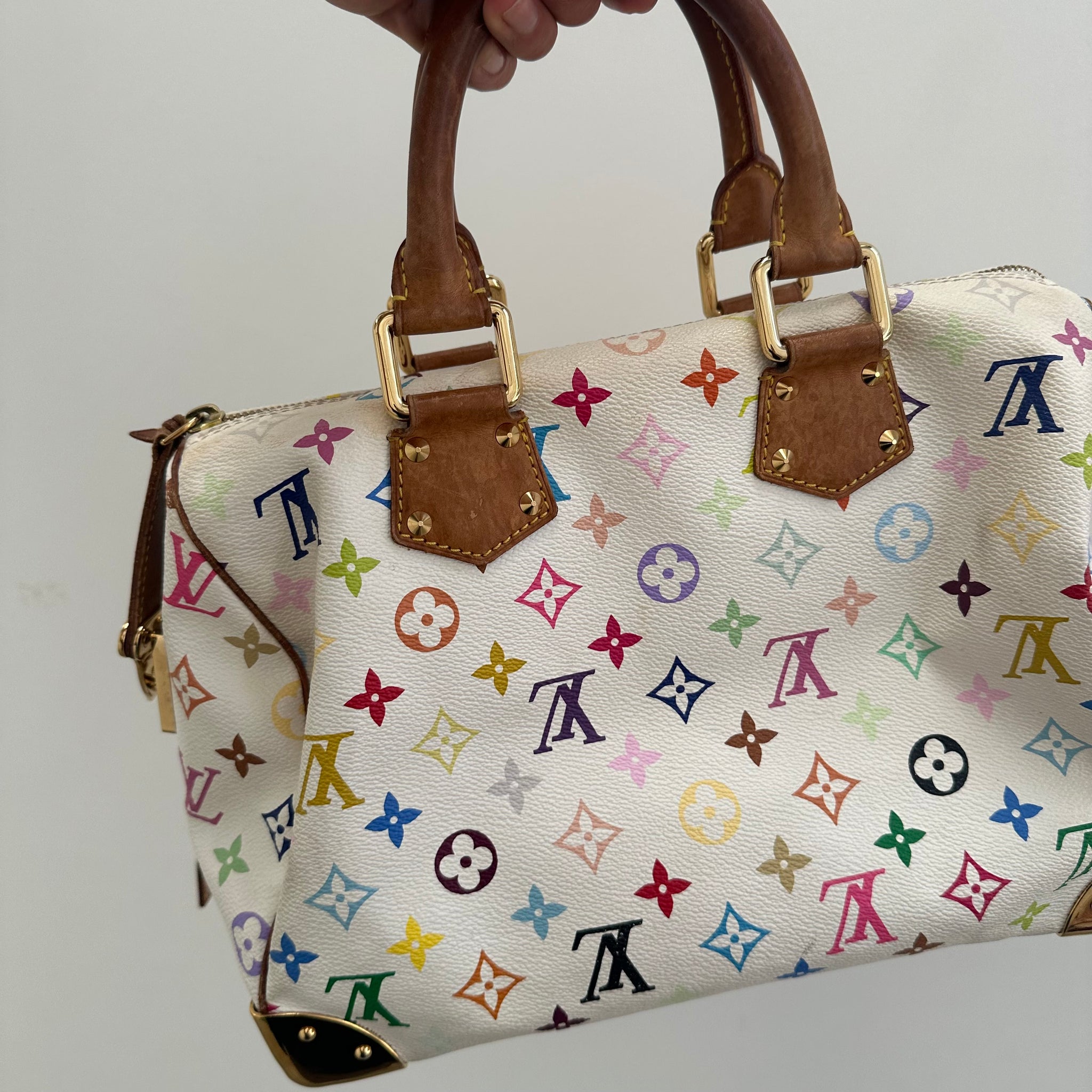 Louis Vuitton Takashi Murakami Speedy 30 Handbag Multicolour/White