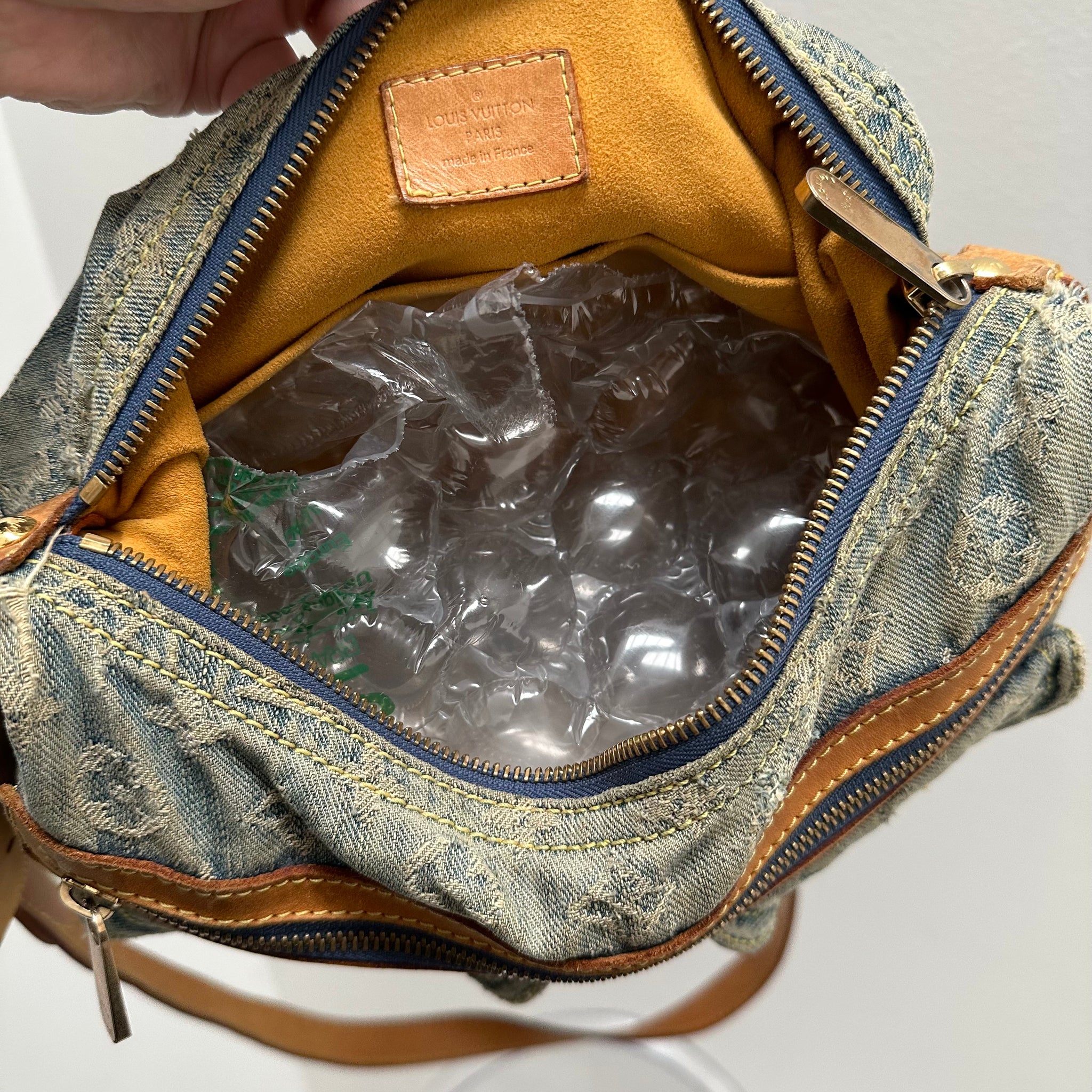 Louis Vuitton Monogram Denim Baggy PM Blue with Long Strap