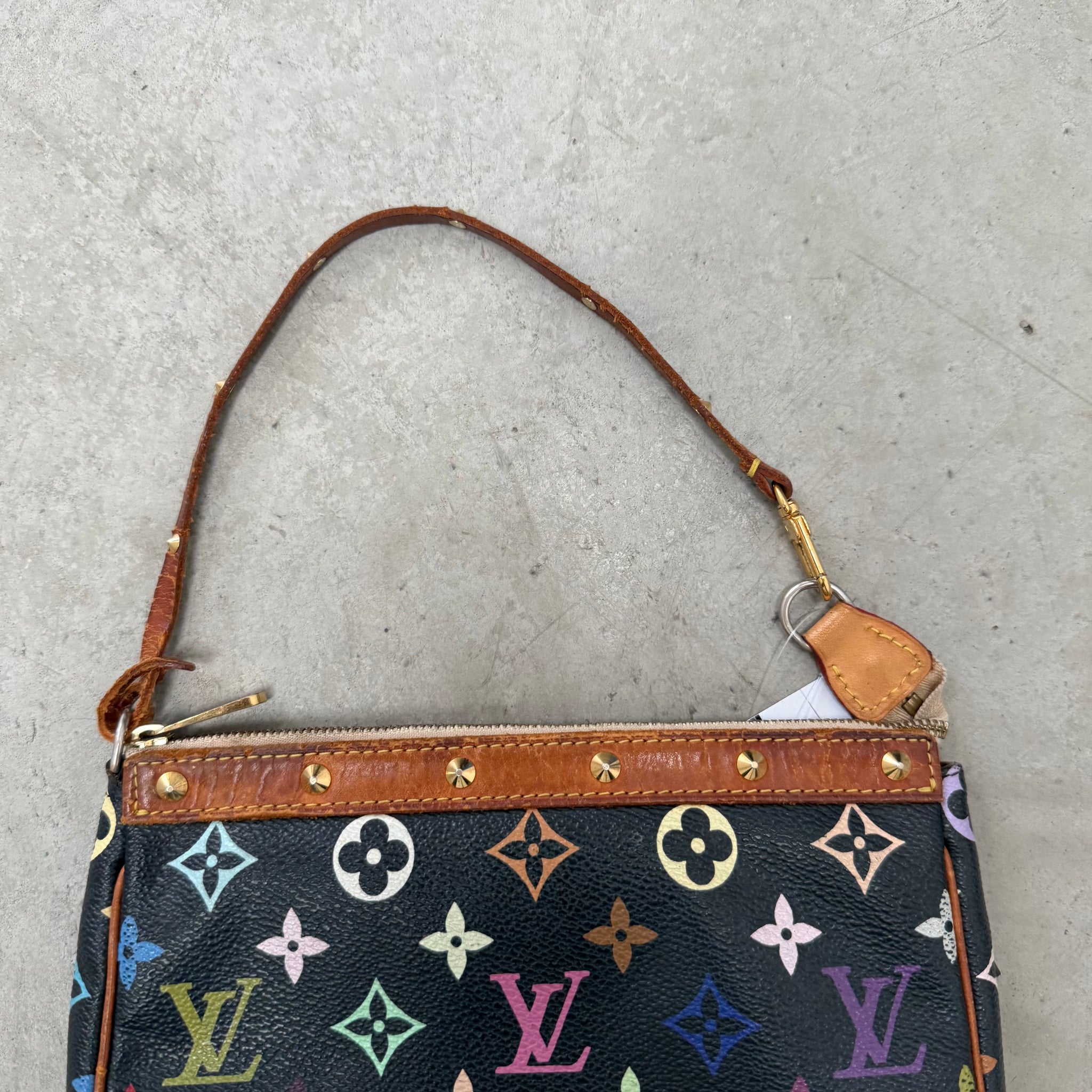 Louis Vuitton Murakami Multicolor Pochette Bag Black