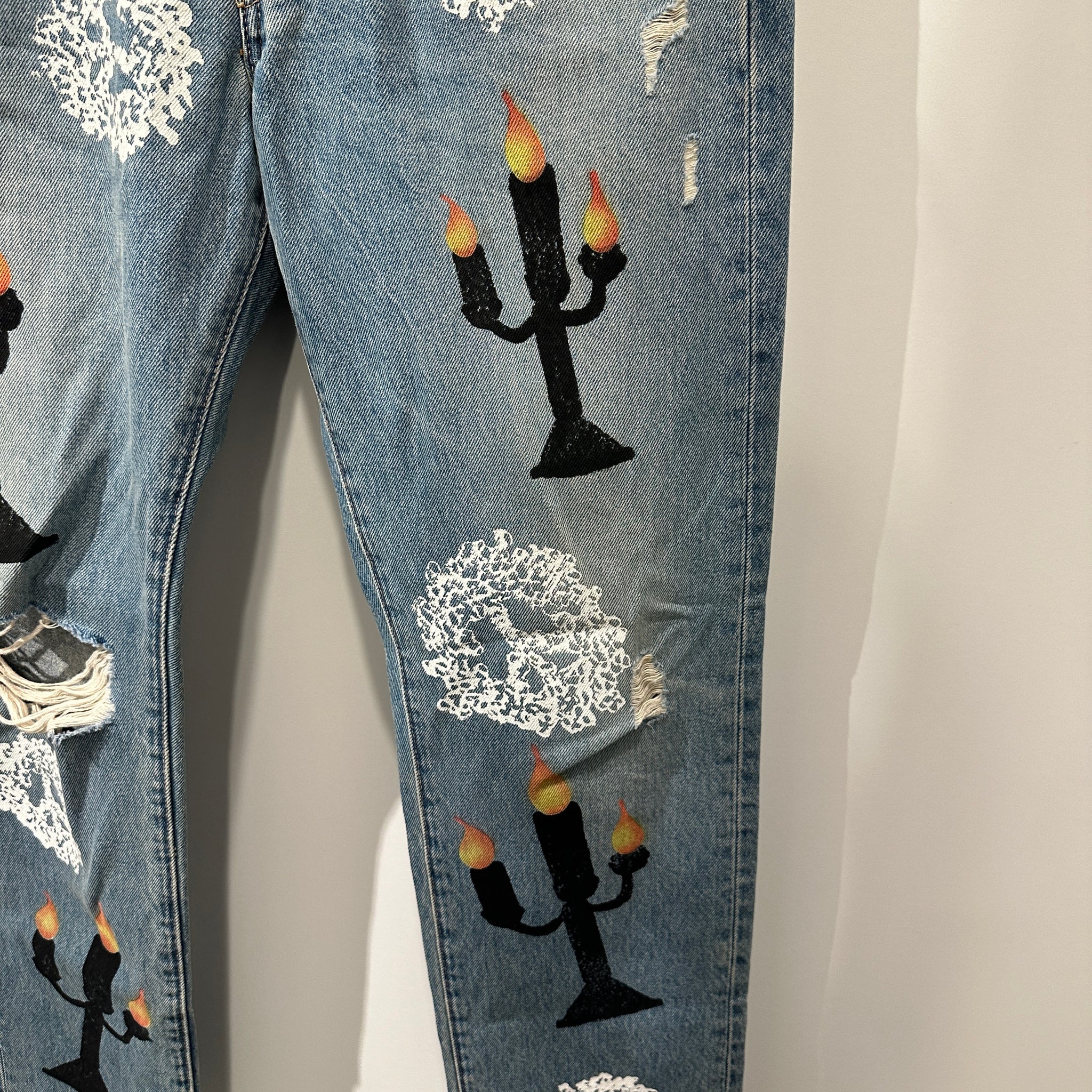 Denim Tears x Virgil Abloh “Message in a Tear” Printed Jeans (29x32)