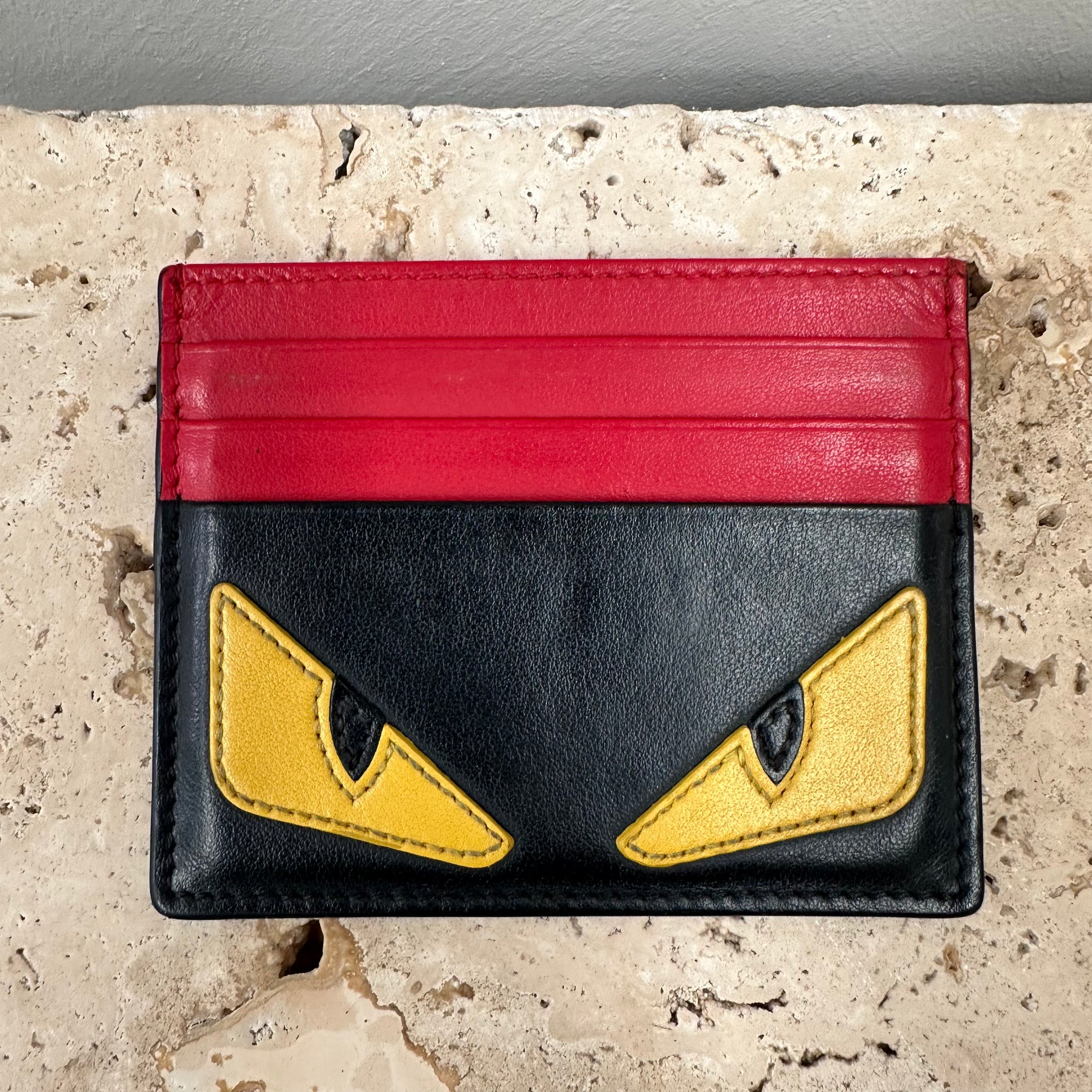 Fendi Bug Eyes Leather Card Holder