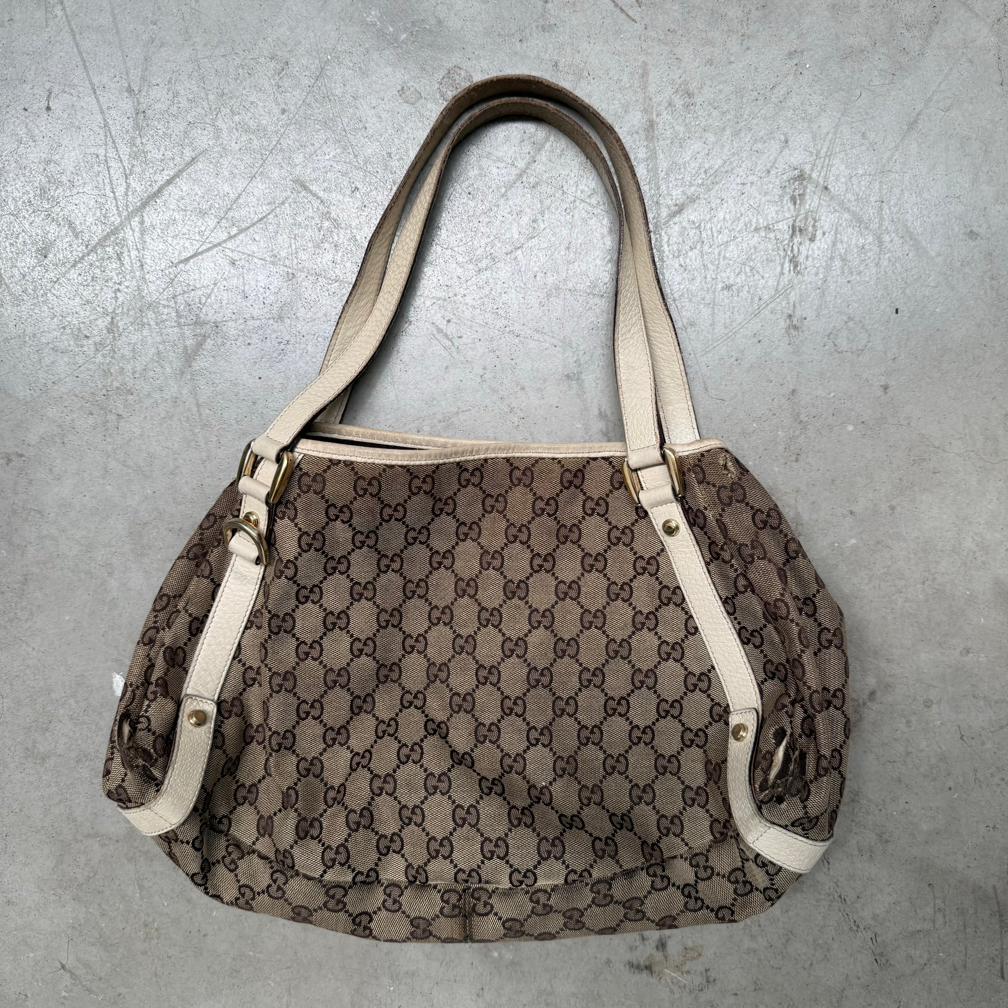Gucci GG Monogram Canvas Handbag Brown/White