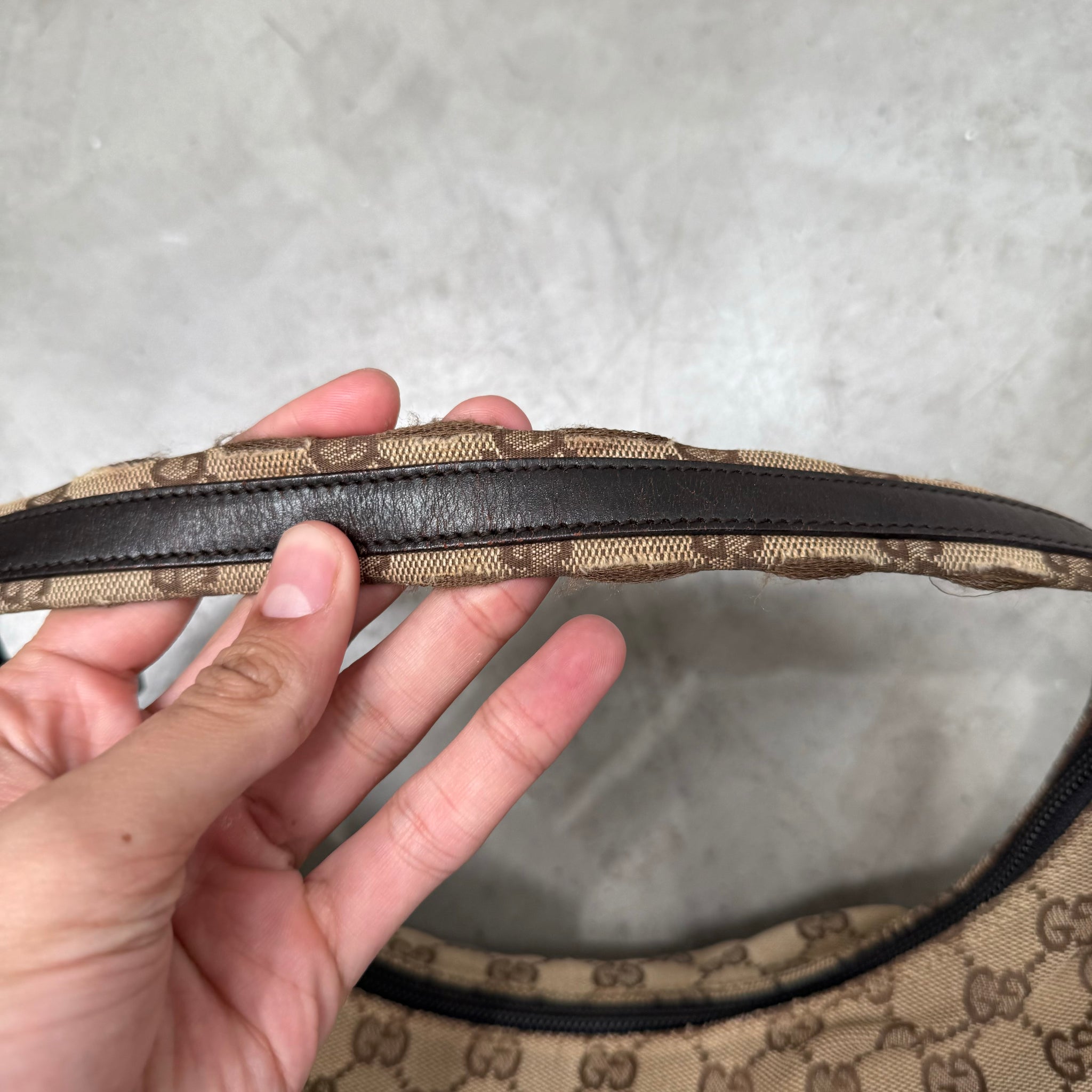 Gucci Brown GG Canvas Shoulder Bag Beige